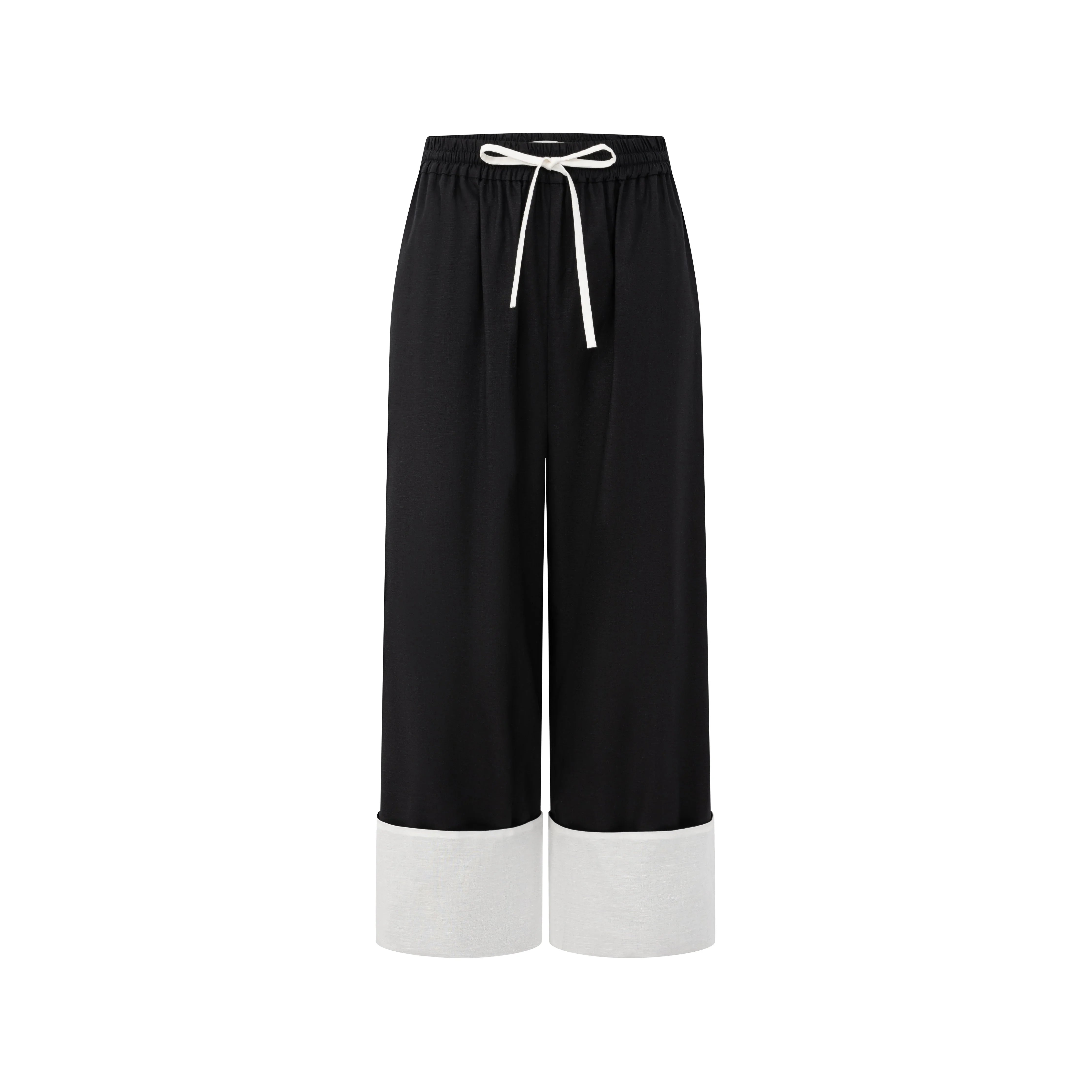 LAYERPLAN | Zerin Contrast Linen Drawstring Pants