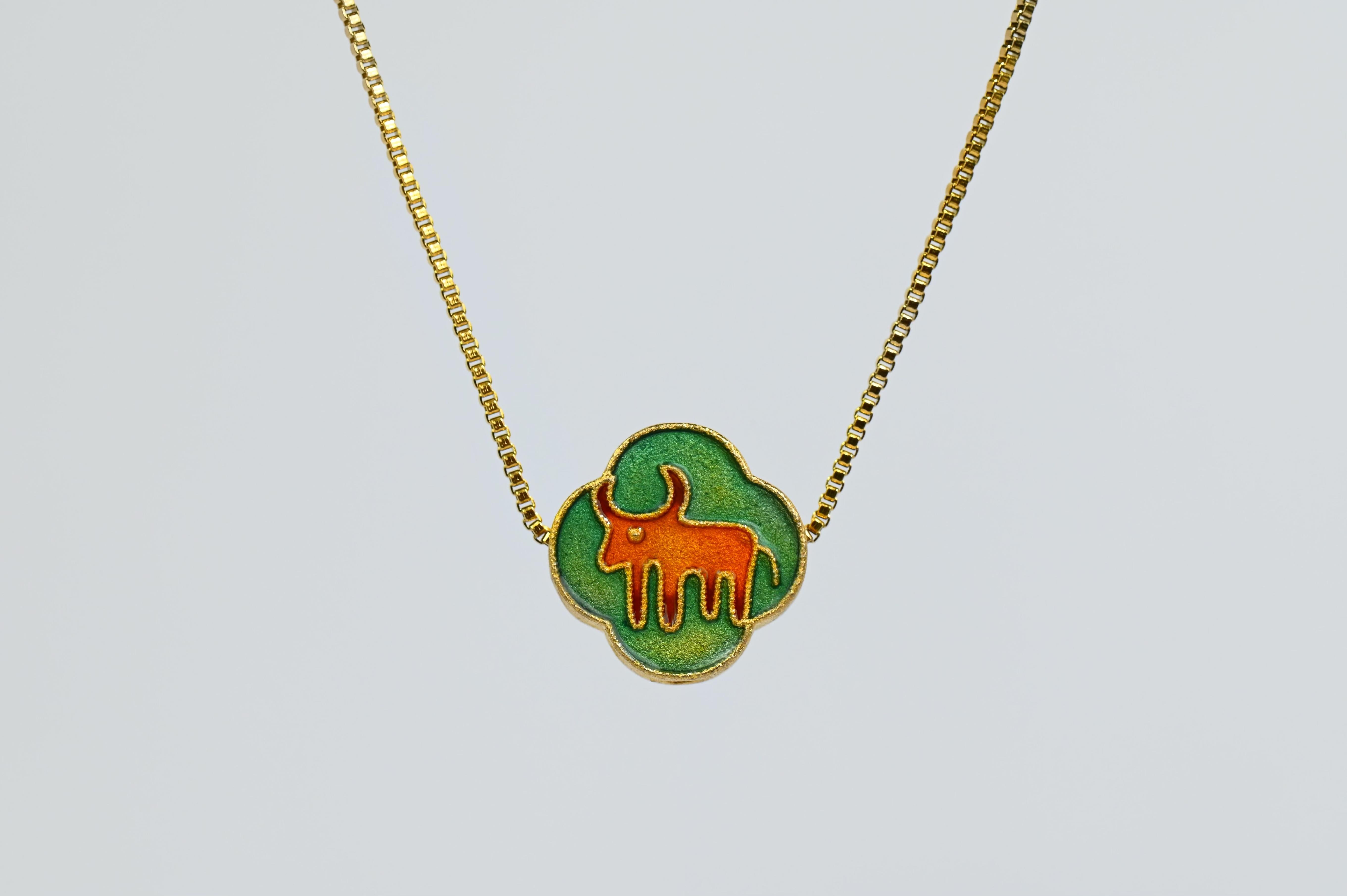 MARILYN TAN JEWELLERY | Lucky Zodiac Gold Chain Pendant Necklace With Enamel Charm