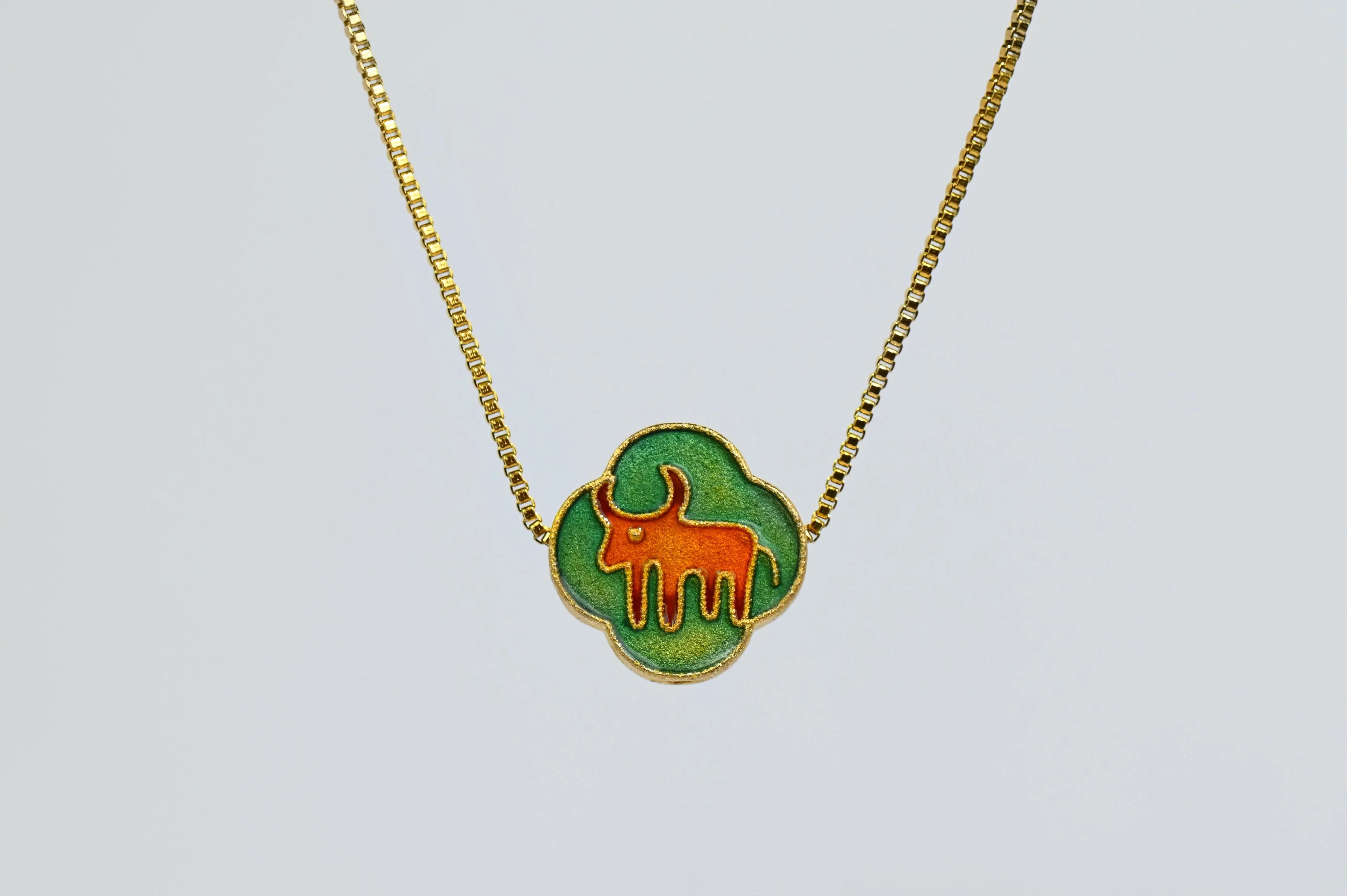 MARILYN TAN JEWELLERY | Lucky Zodiac Gold Chain Pendant Necklace With Enamel Charm