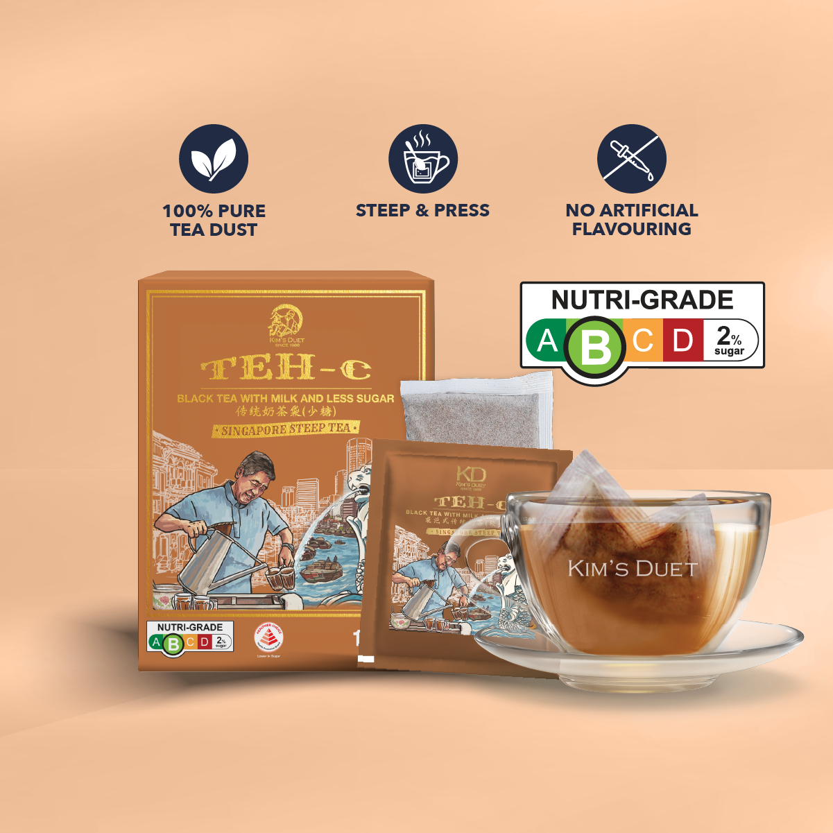 KIM'S DUET | Teh-C (Black Tea With Milk & Less Sugar)