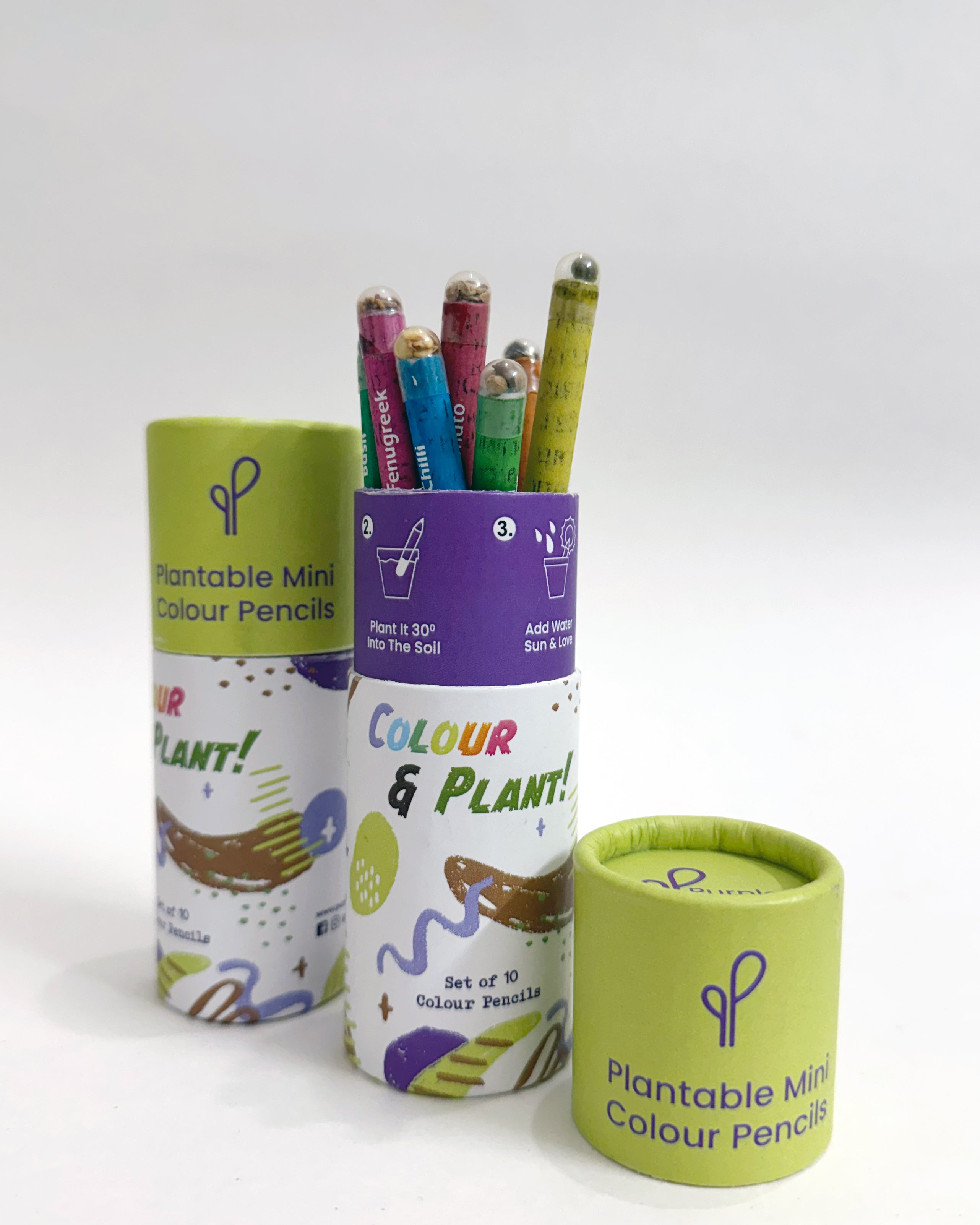 PURPLE AND PURE | Plantable Seed Coloured Pencils (Set of 10)