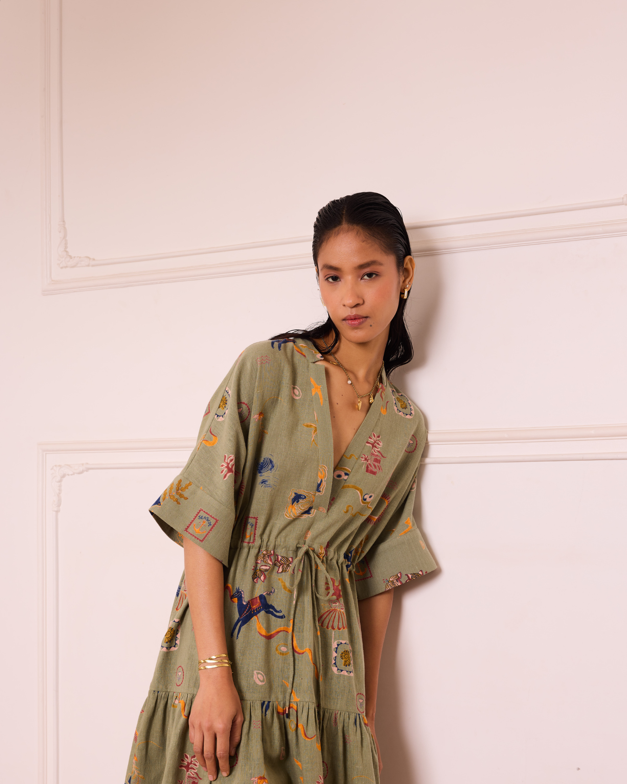 SUI | Seaside Bloom Handspun Handwoven Organic Cotton Dress
