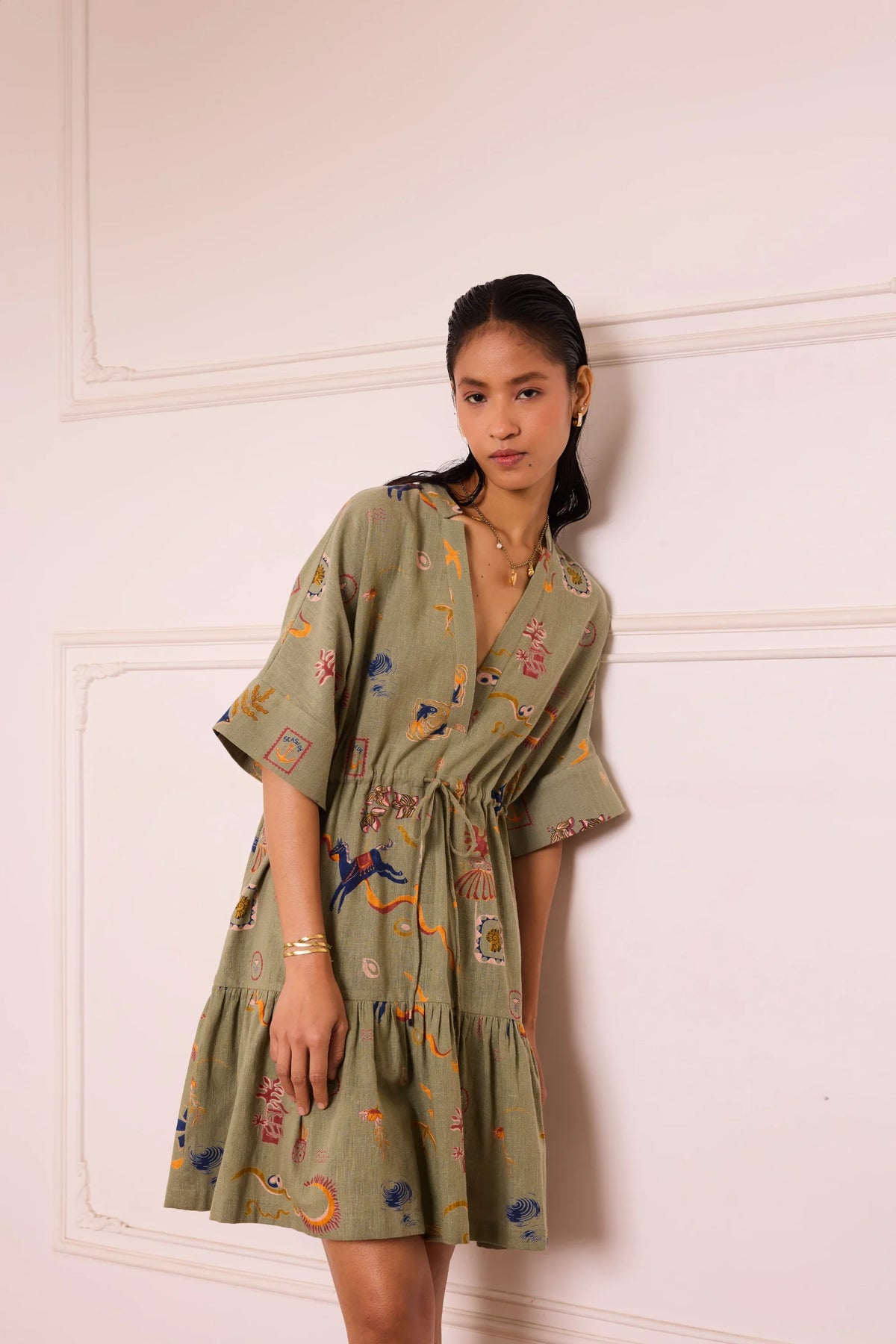 SUI | Seaside Bloom Handspun Handwoven Organic Cotton Dress