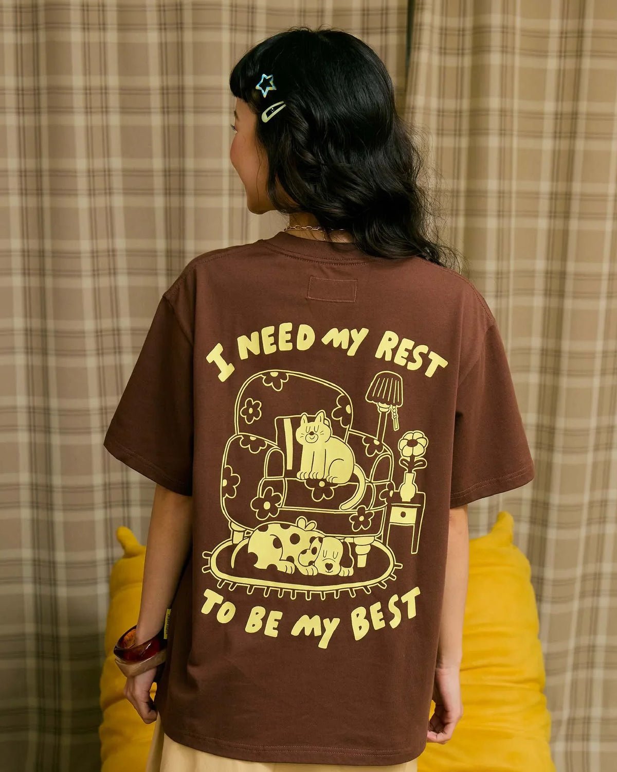 TALKING TOES | Happy Homebody Oversized Tee | Brown