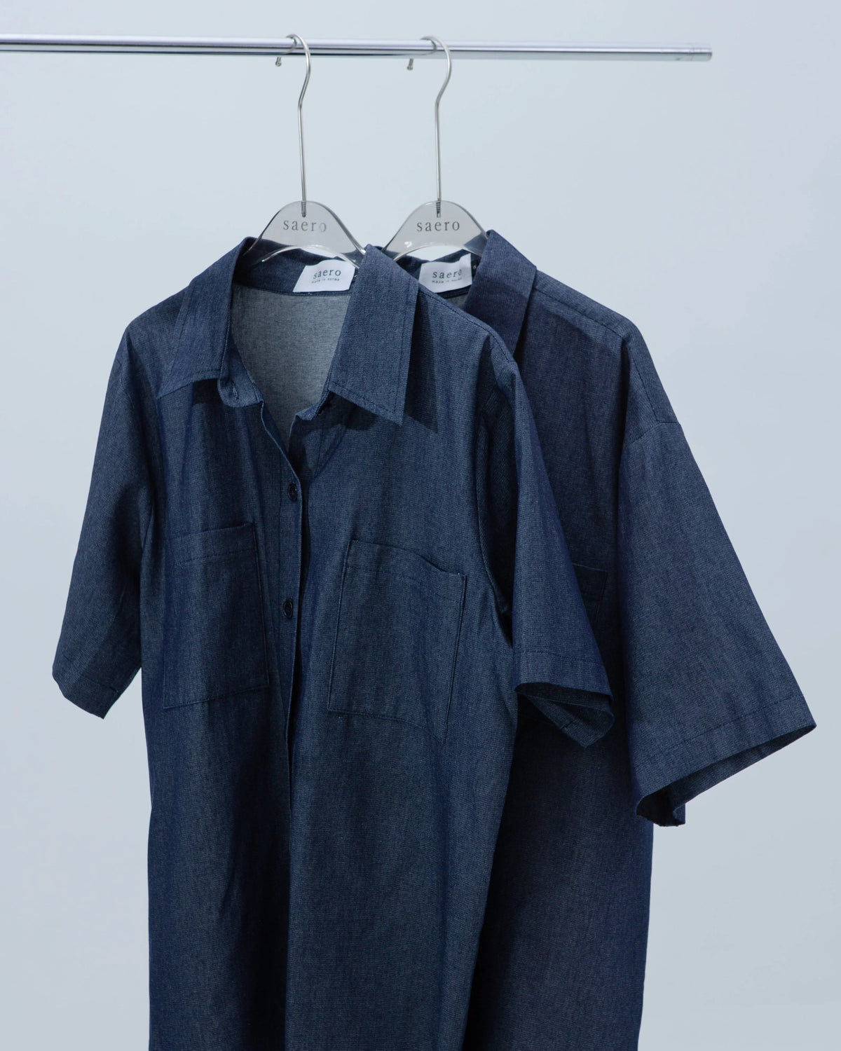 SAERO COLLECTIVE | Denim Short Sleeve Shirt | Blue