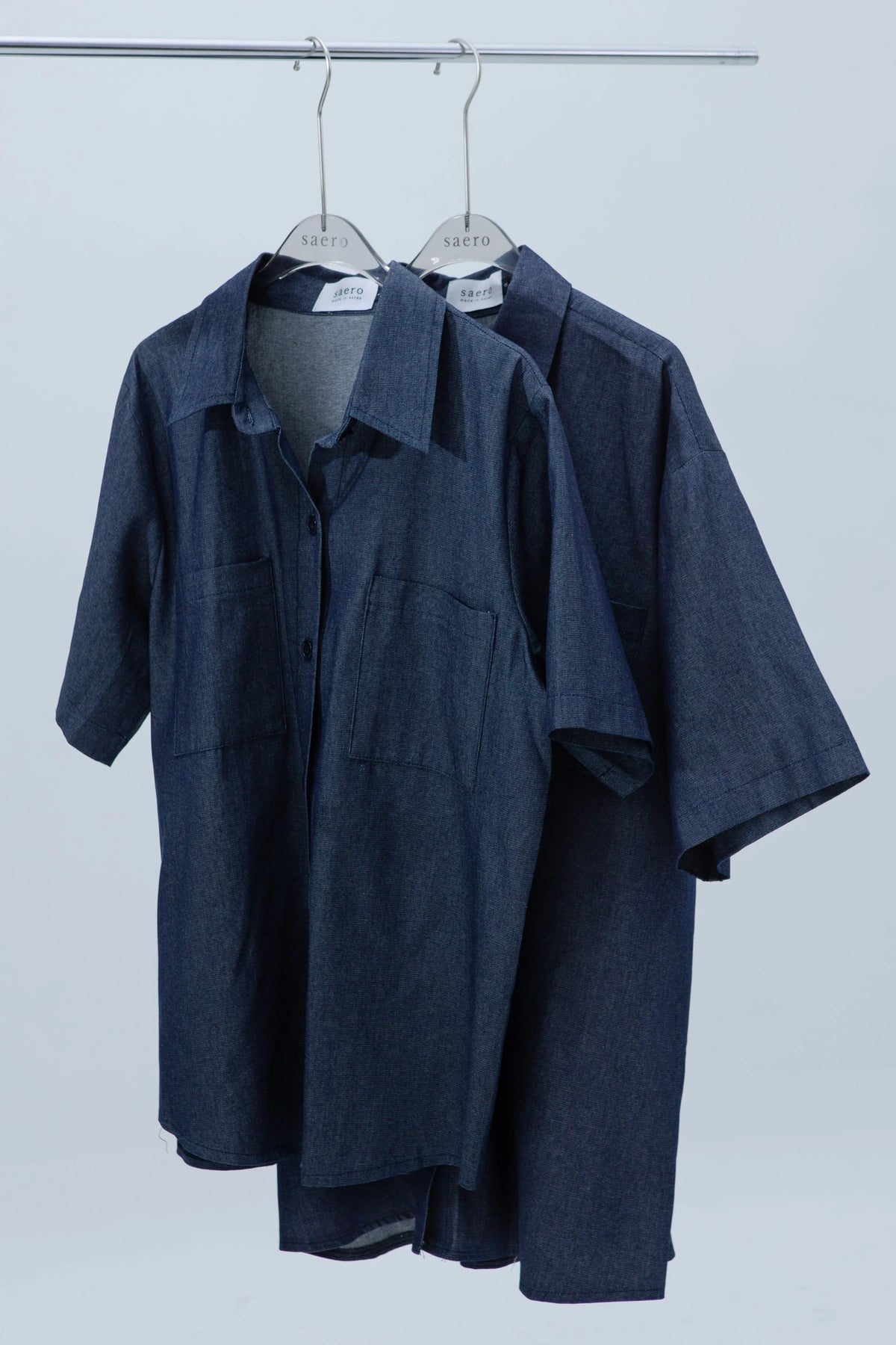 SAERO COLLECTIVE | Denim Short Sleeve Shirt | Blue