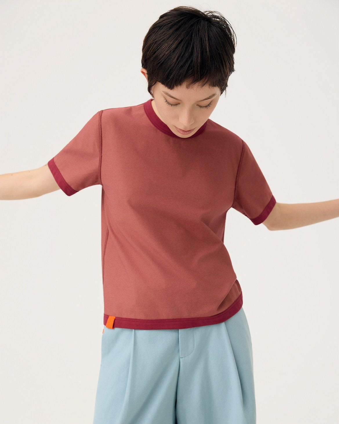 3EIGHTH | Everyday Reversible Tee in Burgundy & Sappanwood