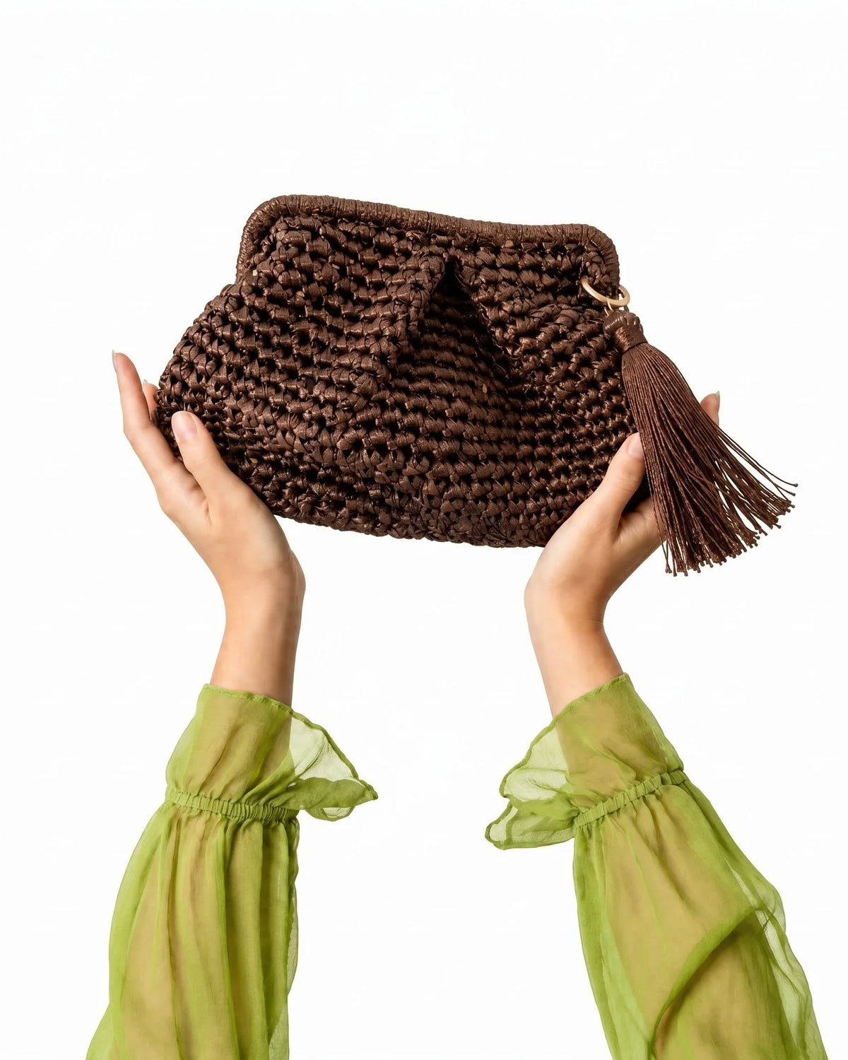 DESTI SAINT | Metallic Weave Small Clutch | Bronze