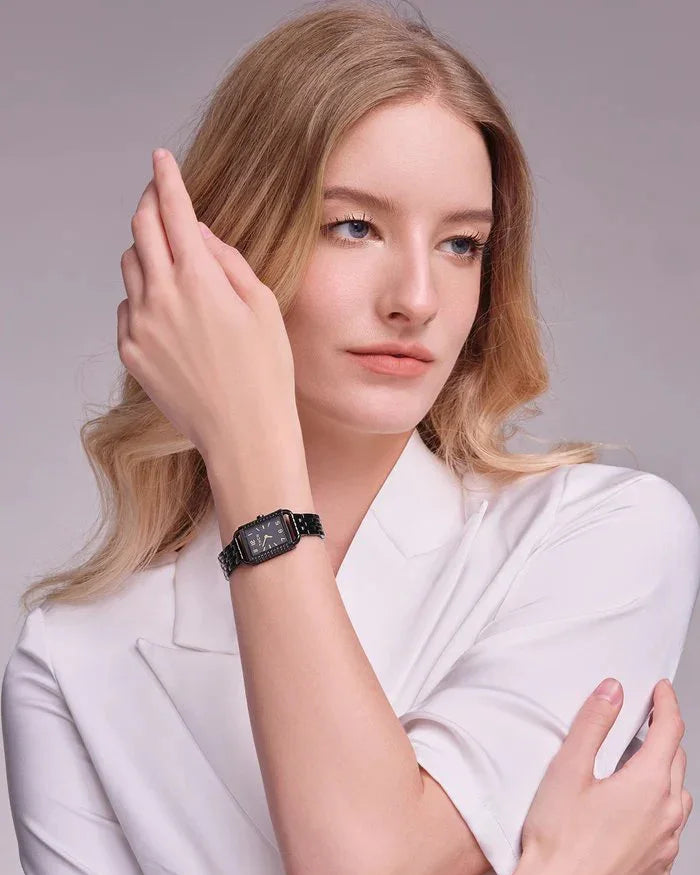 BLACK BY BLUE BRAVE | THCN Hยท I Reflection Black Dial & Black Bracelet Watch
