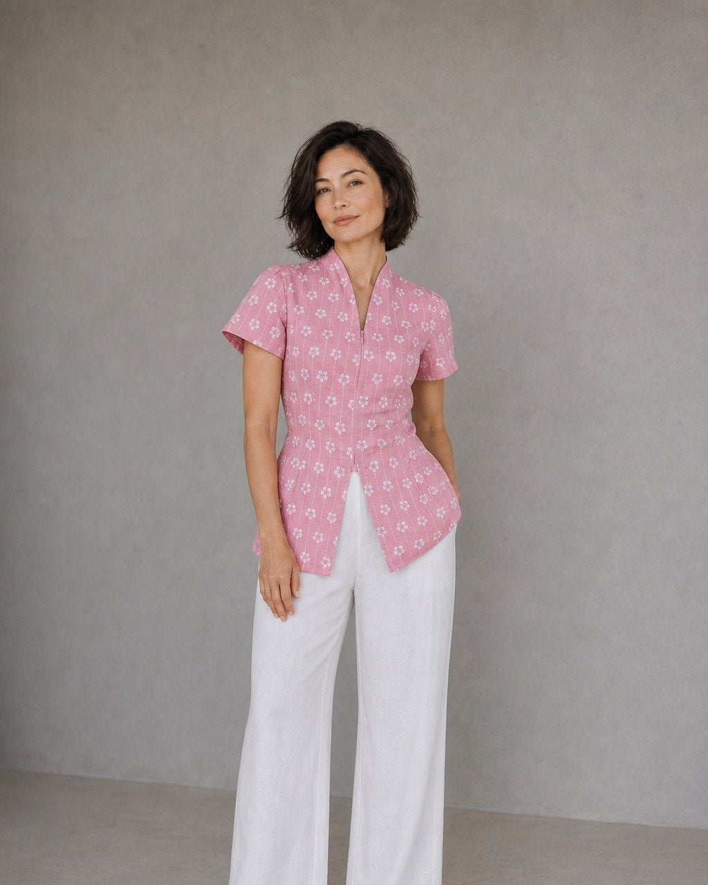 ANS.EIN | FLOWER Blush Batik Kebaya Peplum Top