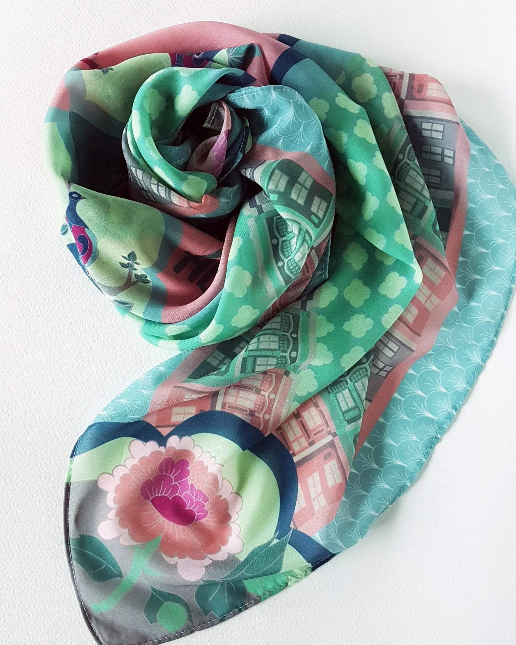 BINARY STYLE | Peranakan Opulence Silk Square Scarf 87x87cm