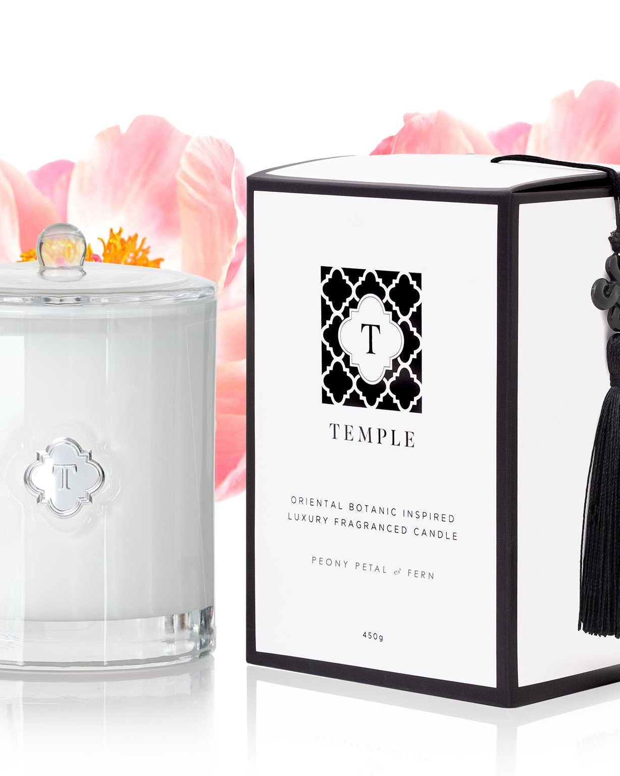 TEMPLE CANDLES | Luxury Fragranced Candle - Peony Petal & Fern