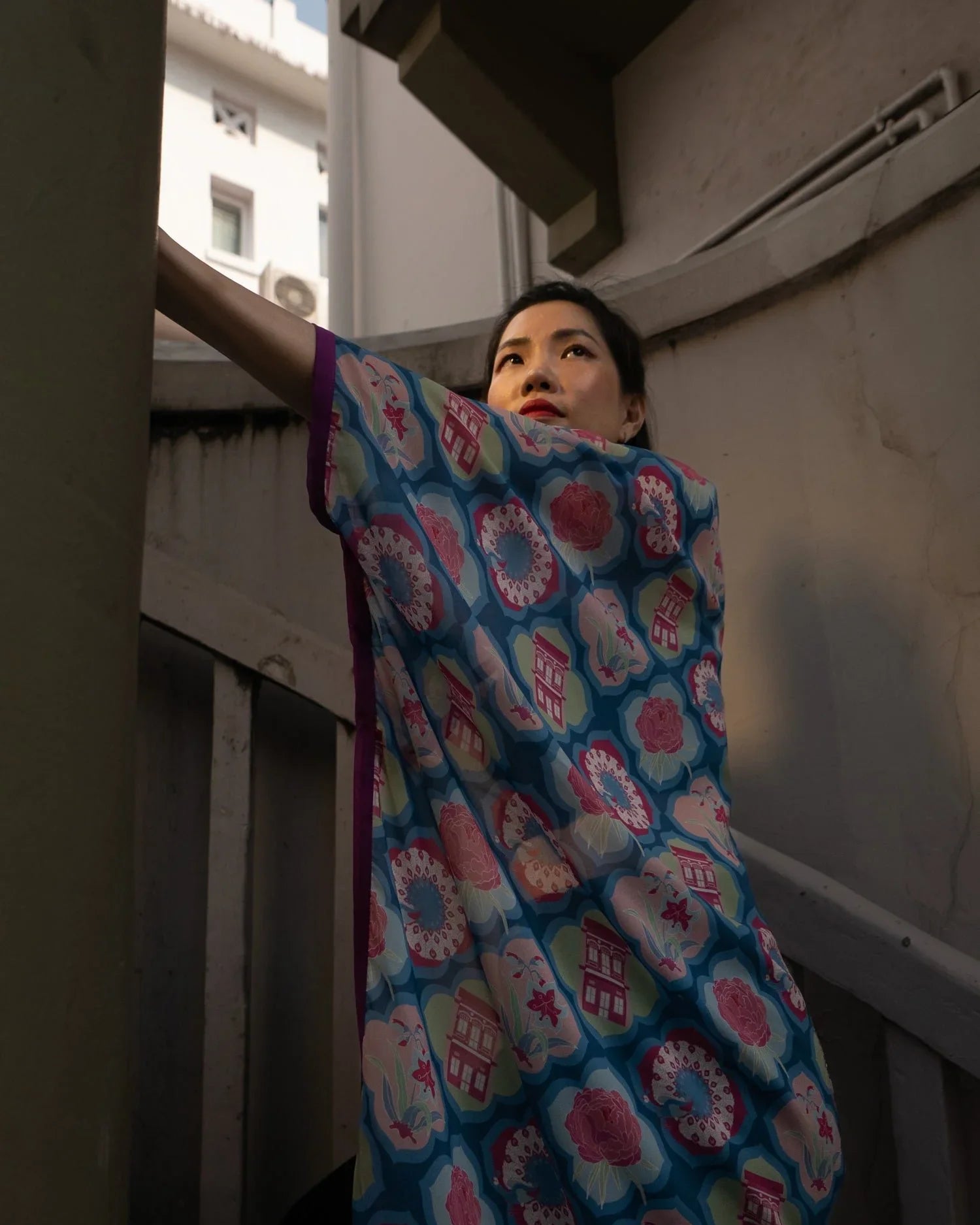 BINARY STYLE | Peranakan Motif - Scardigan Convertible Scarf