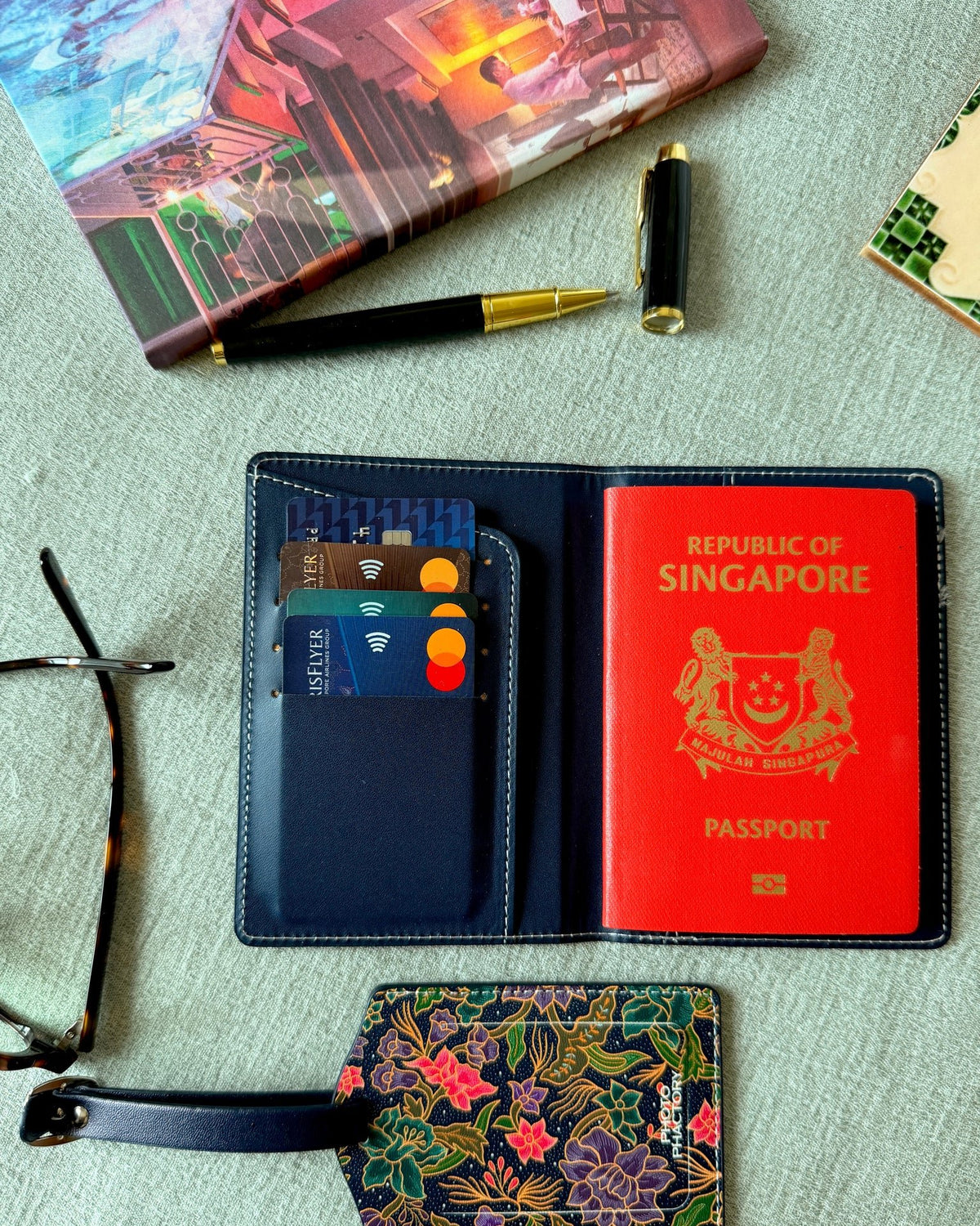 PHOTO PHACTORY | Passport Covers and Travel Tag Set - Batik Blue