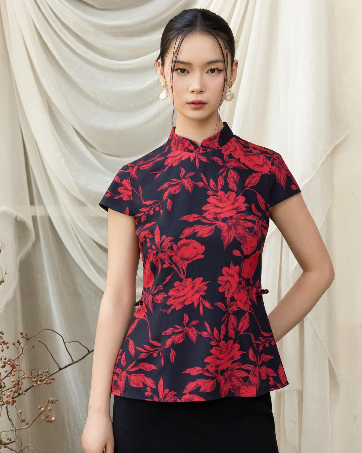 DOTTED LINE | Connie Cheongsam Top