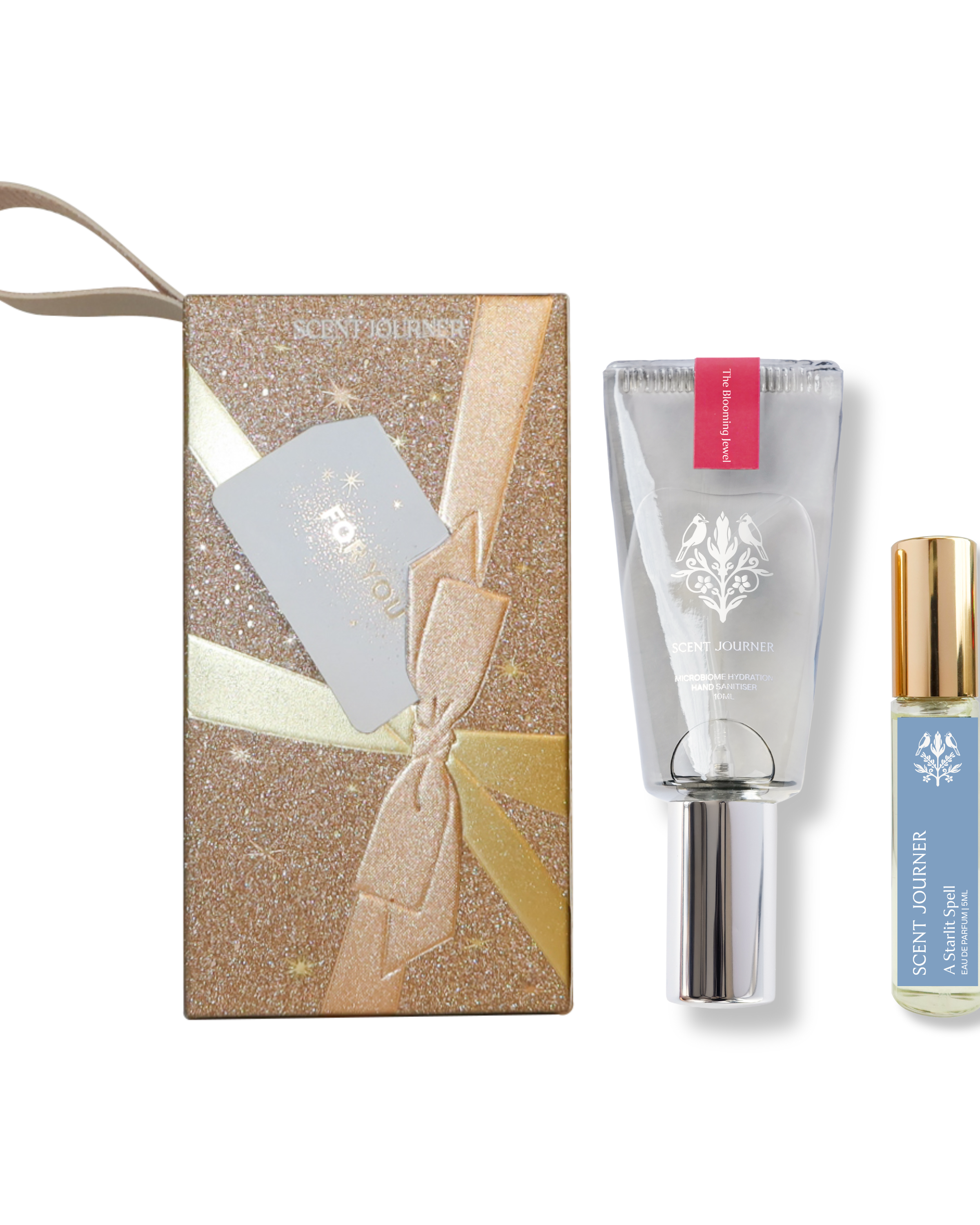 SCENT JOURNER | Festive Pocket Dual Set - The Blooming Jewel Hand Sanitiser 10ML + A Starlit Spell EDP 5ML