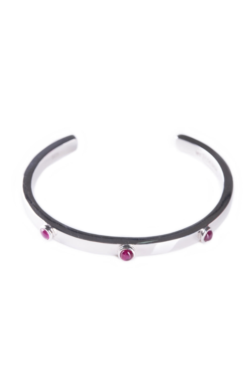 CREATIVE JEWELLERY STUDIO | Burmese Pigeon Blood Red Ruby, Rhodium Plated Silver Cuff by Design of Gems