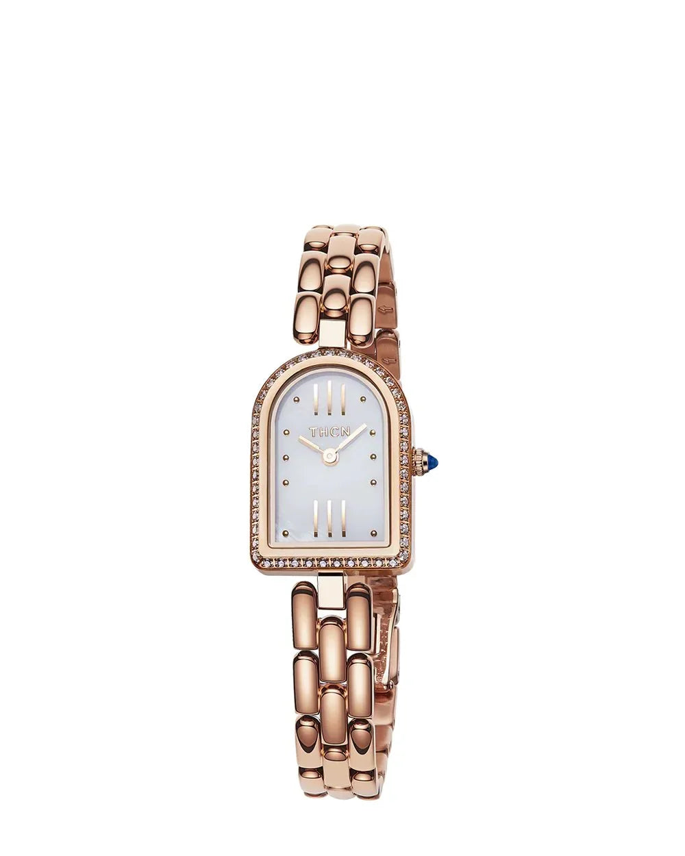 BLACK BY BLUE BRAVE | THCN N· II White Mother-of-Pearl Rose Gold Bracelet Watch