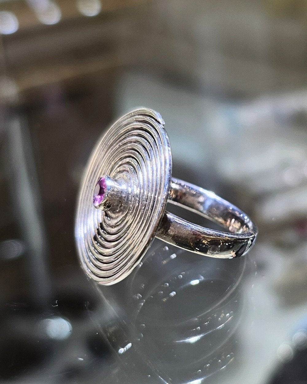CREATIVE JEWELLERY STUDIO | Burmese Pink Sapphire, Rhodium Plated Silver, "Pansodan" Ring | Design of Gems