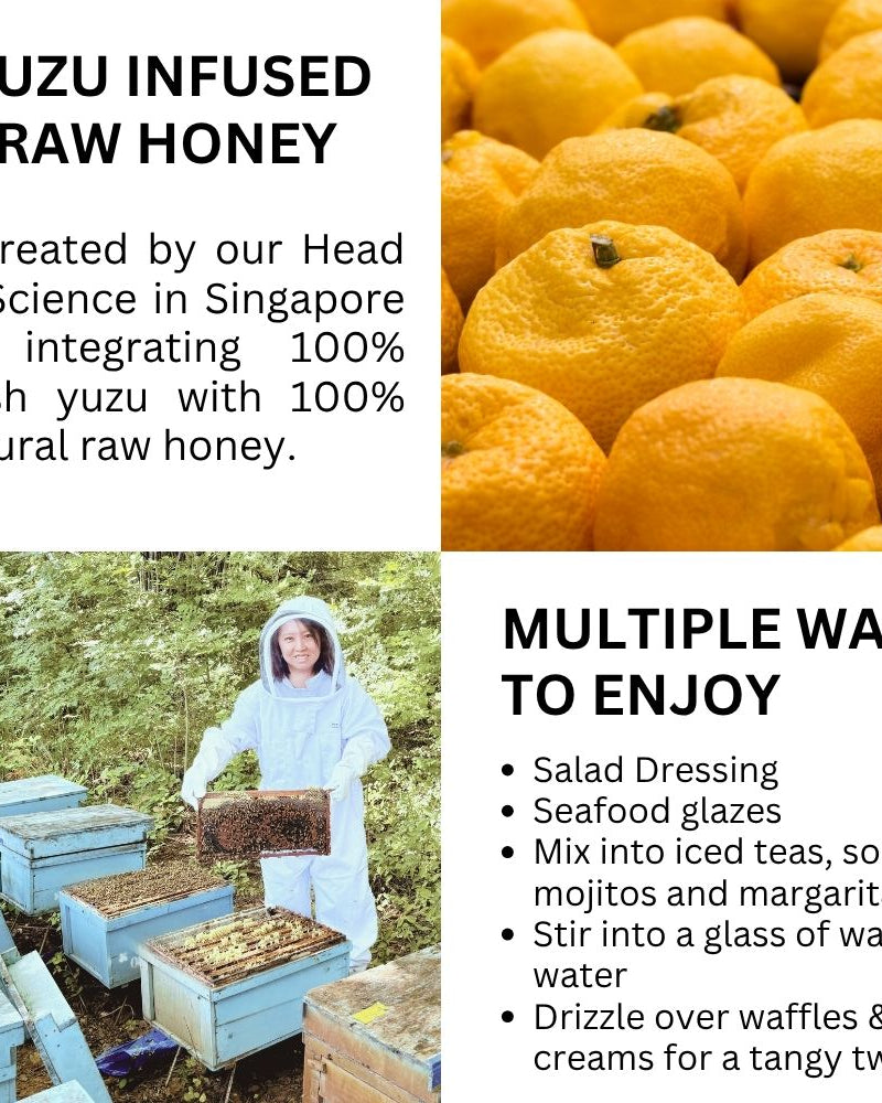 HIVES KEEPER | Infused Raw Honey (with Gift Box) - Yuzu Infused Raw Honey