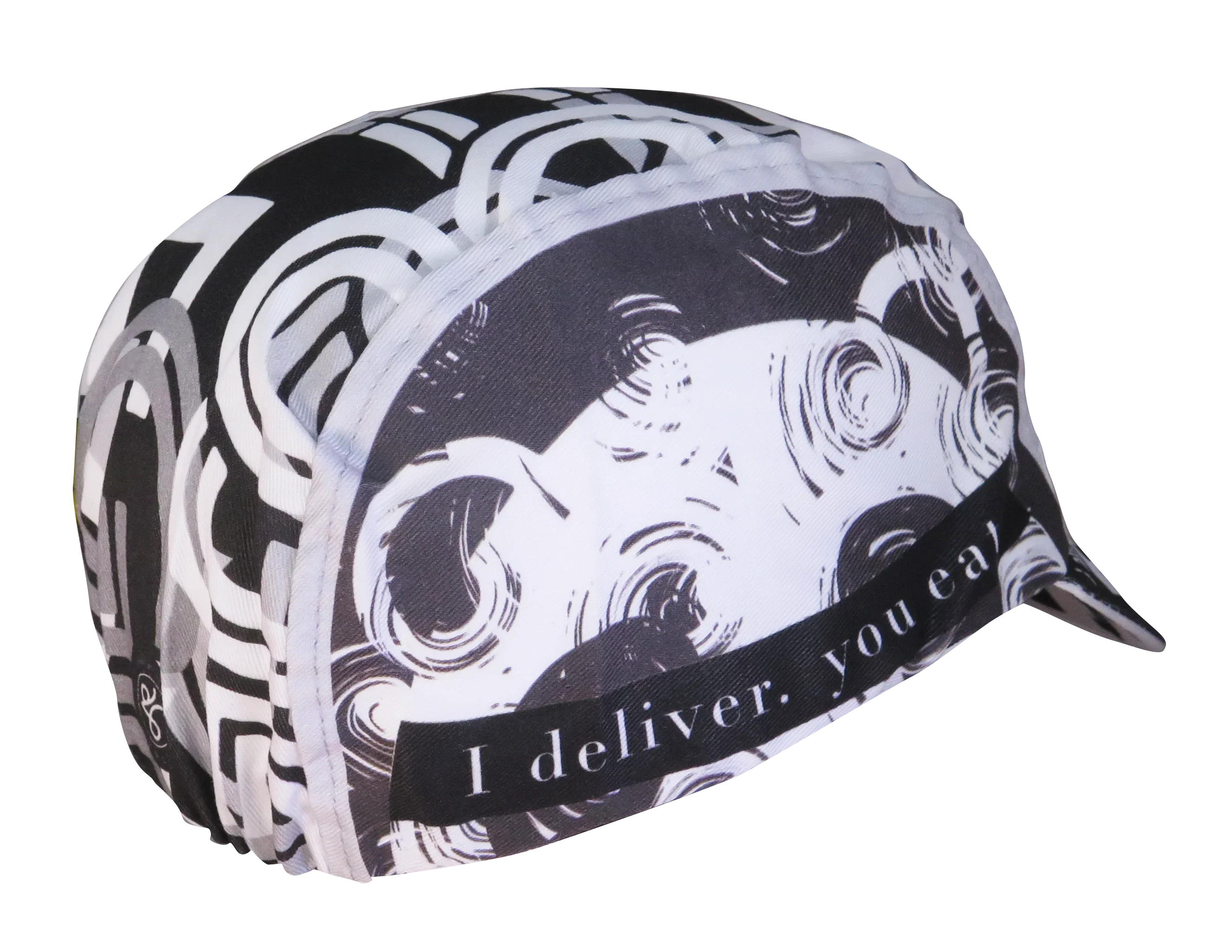 A DESIGN BY TAKACHYA | Cycling Cap - I Am Fast Food Rider (Greyscale)
