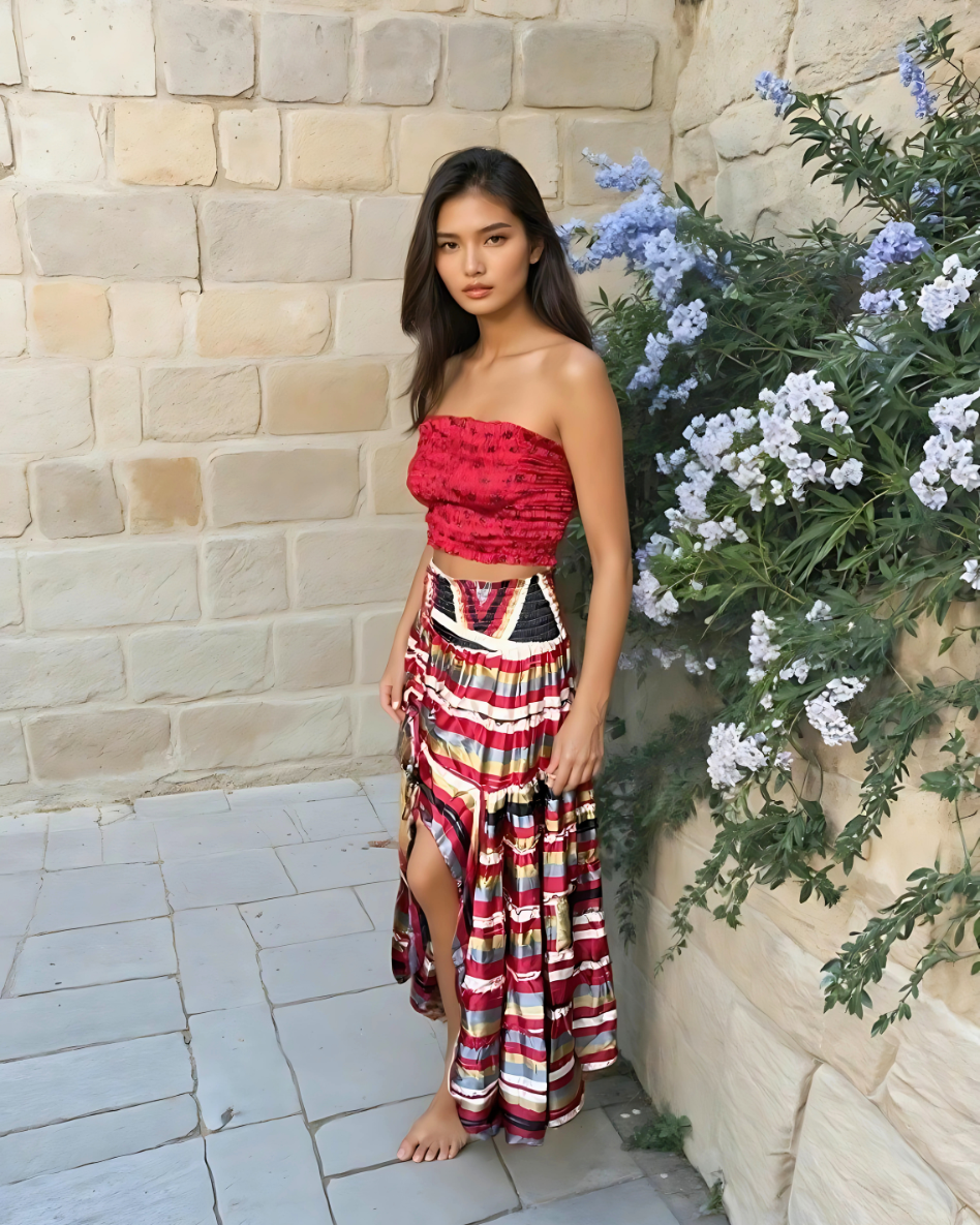 RAJA RANI | Modal Silk Tube Top & Skirt Set