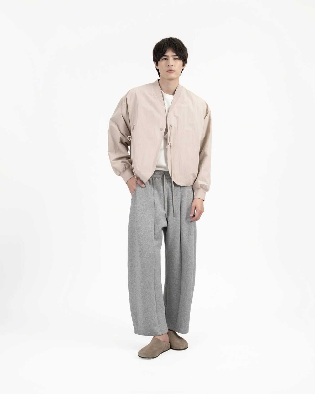GRAYE | Pleated Sweatpants - Melange Gray