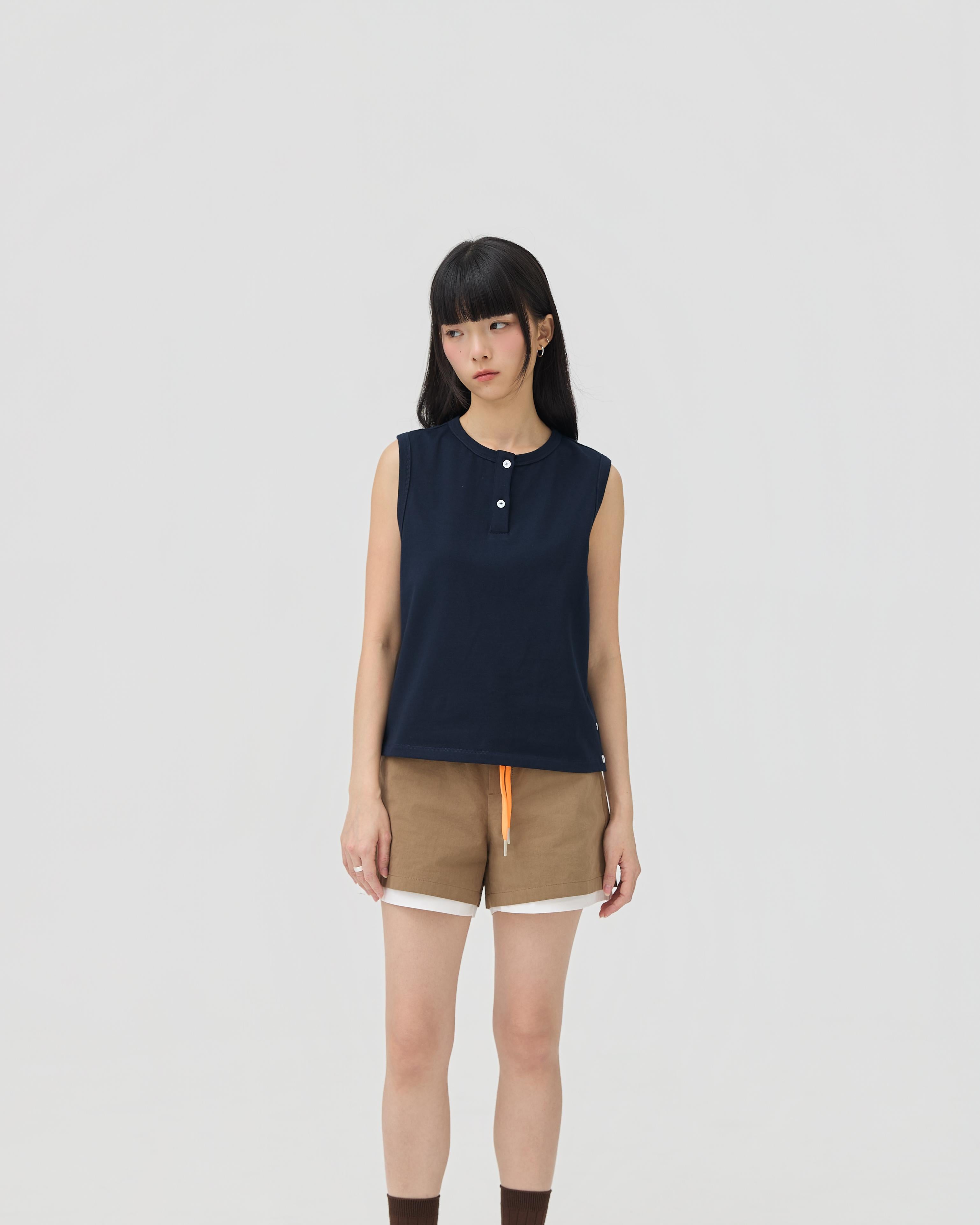 3EIGHTH | Musubi Henley Tank In Navy