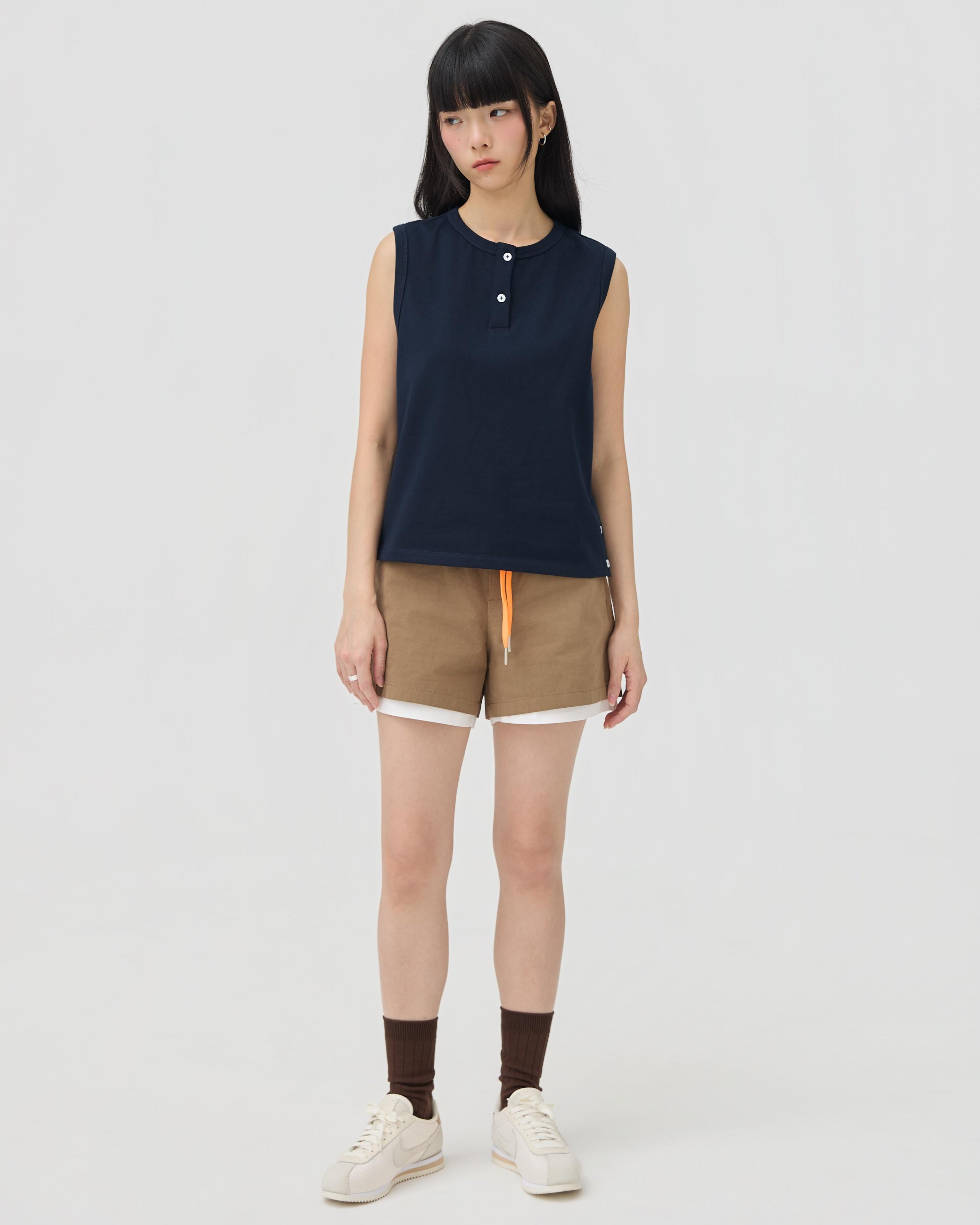 3EIGHTH | Musubi Henley Tank In Navy