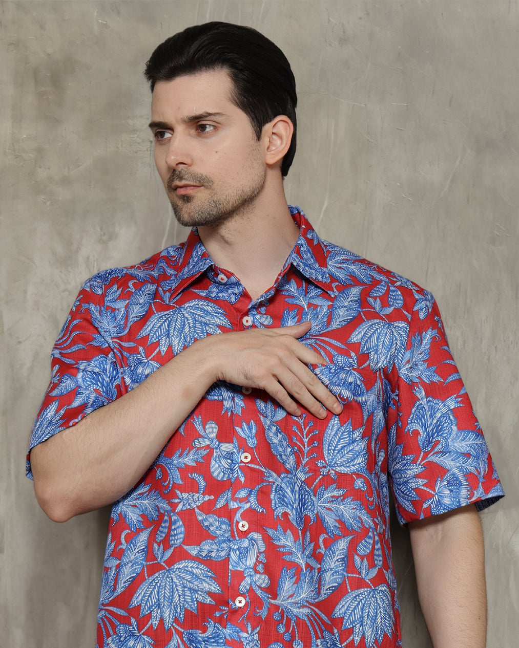 KANZI COLLECTION | Blue Foliage Shirt