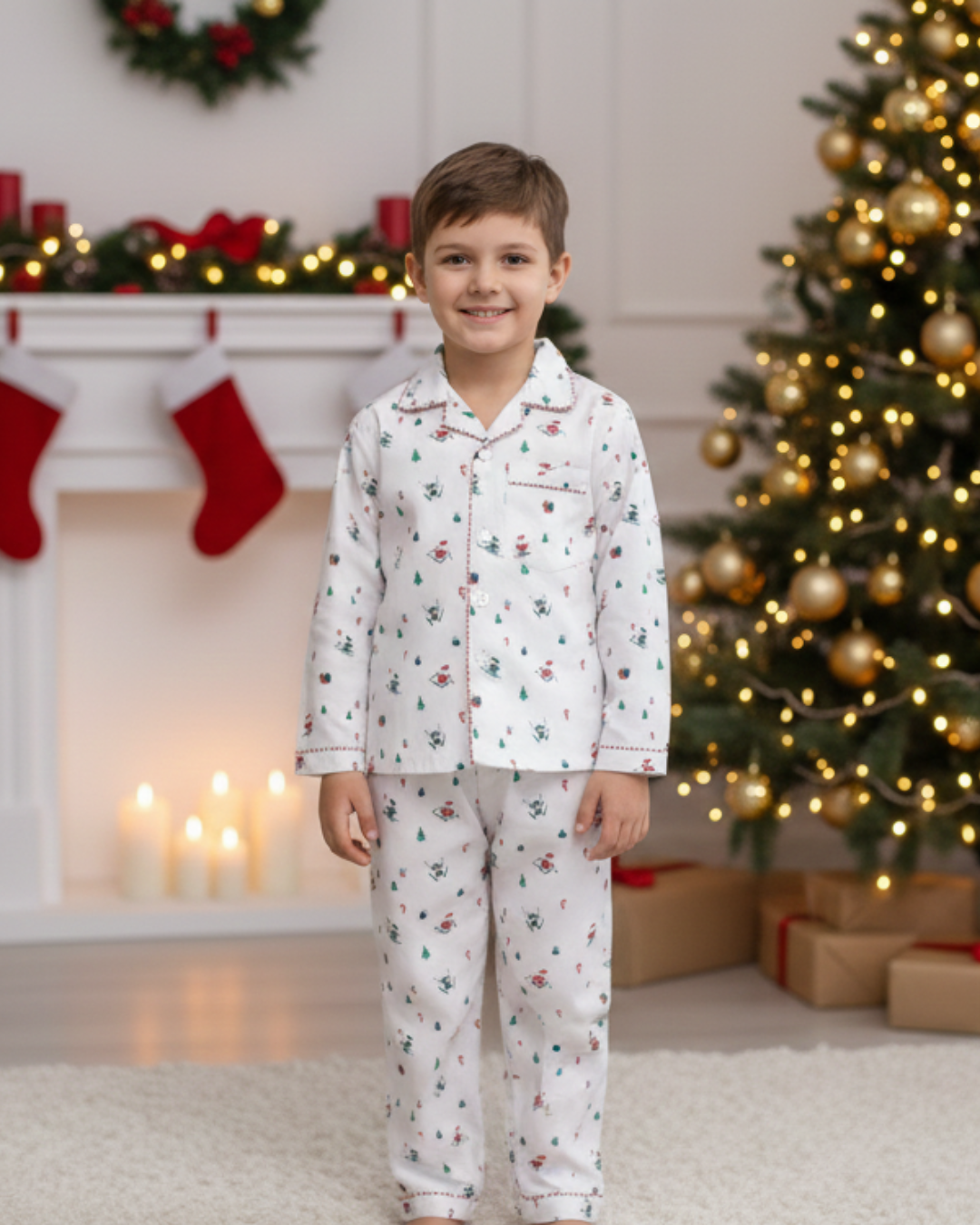 NIMBU | Snowy Santa Kids Unisex PJs in Cotton