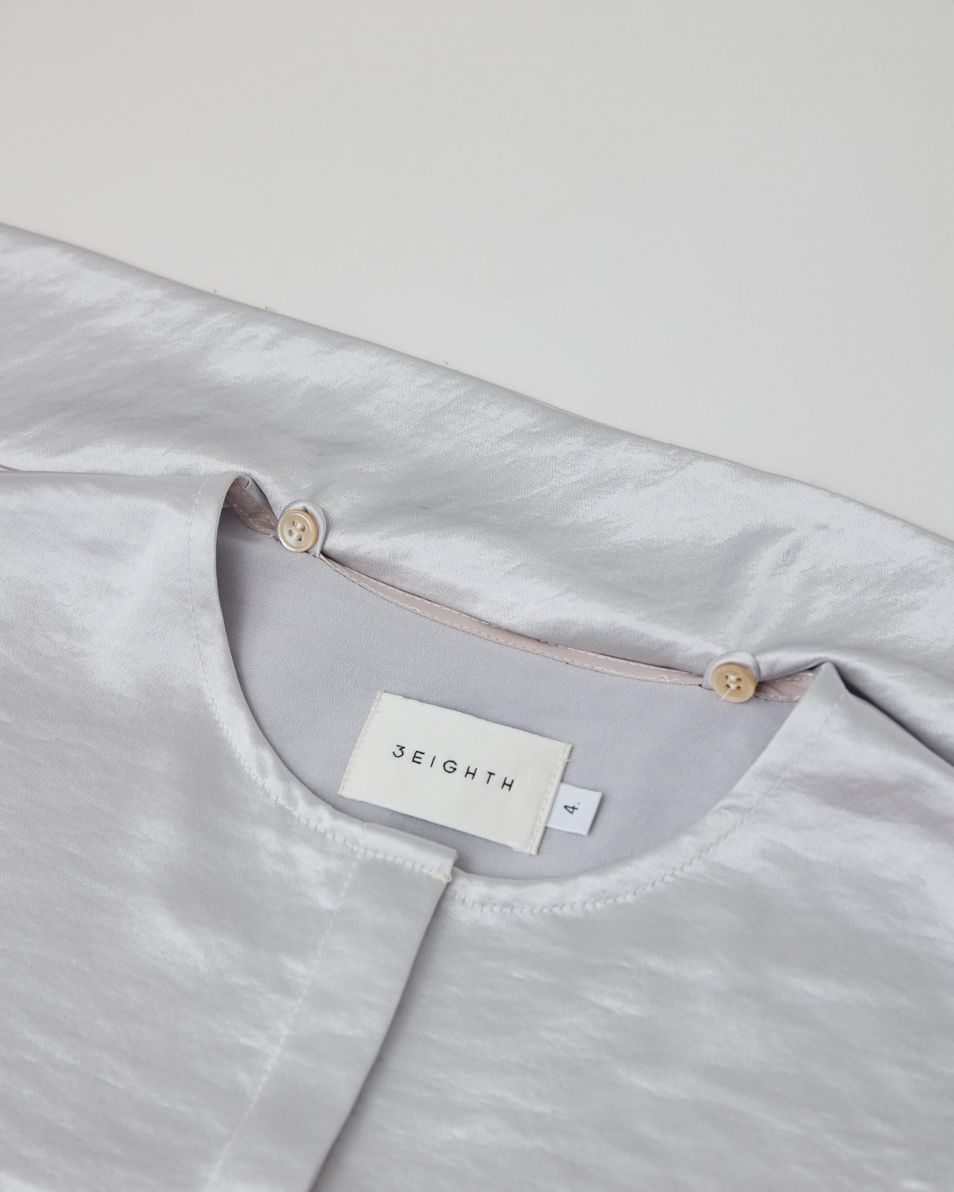 3EIGHTH | Nimai 2-Way Scarf Top In Silver Satin