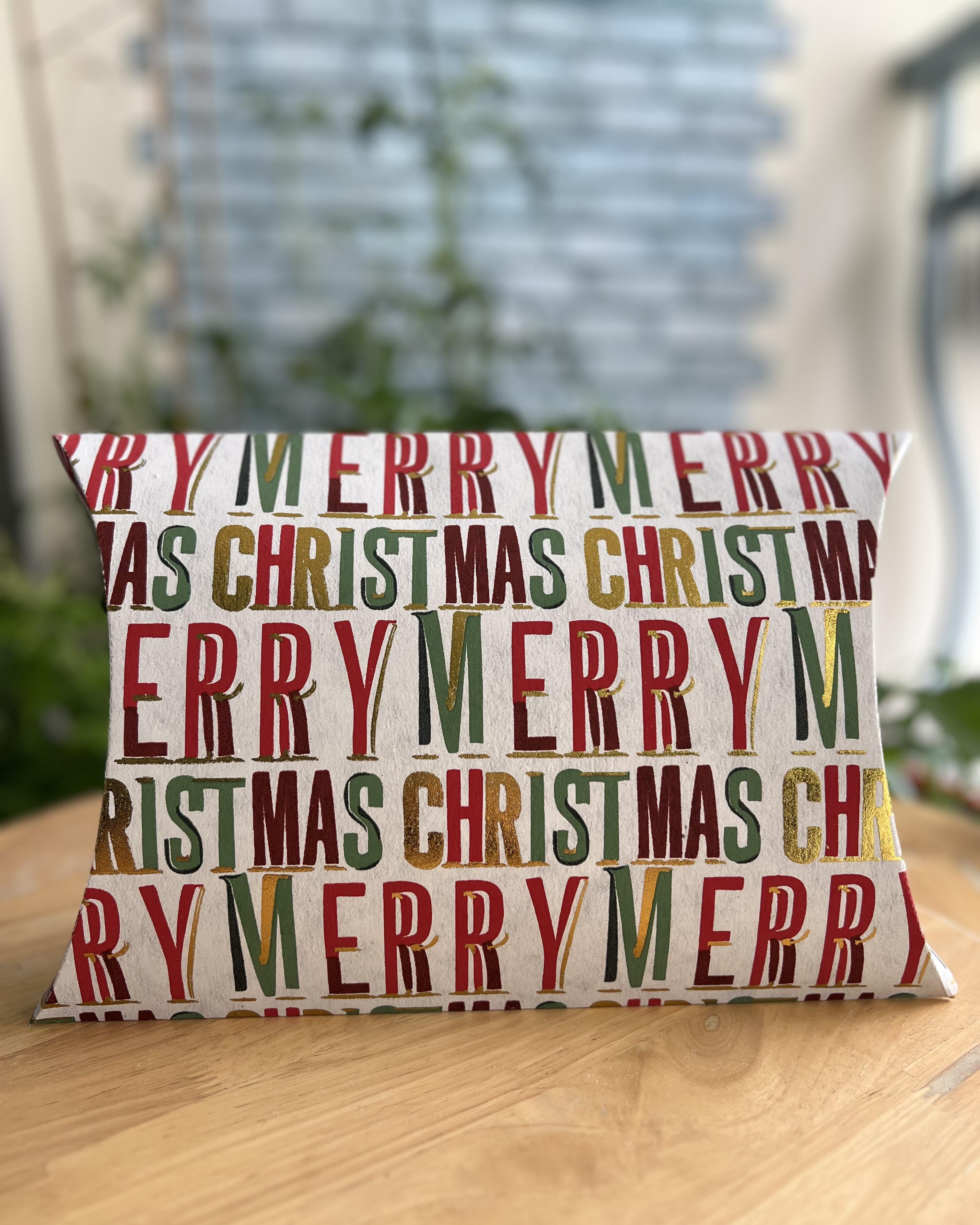 PURPLE & PURE | Christmas Festive Pillow Box - Handmade