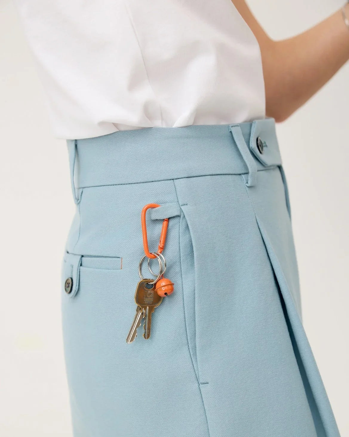 3EIGHTH | Nagare Pleat Trousers in Steel Blue