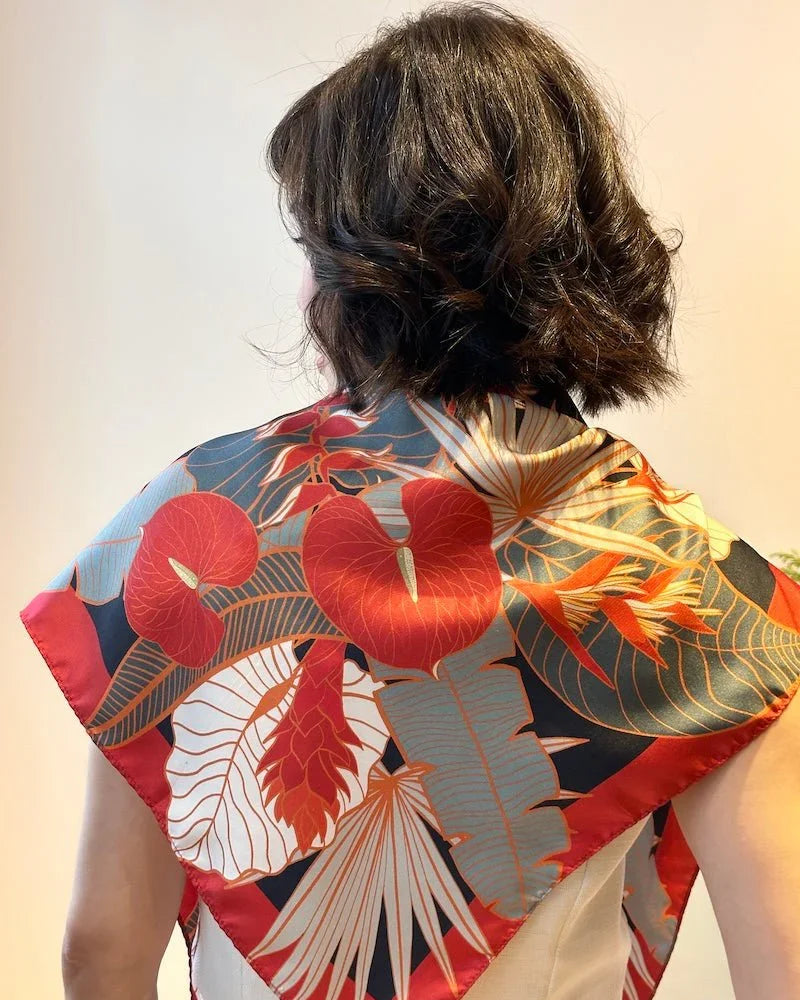 BINARY STYLE | Tropical Party Silk Scarf