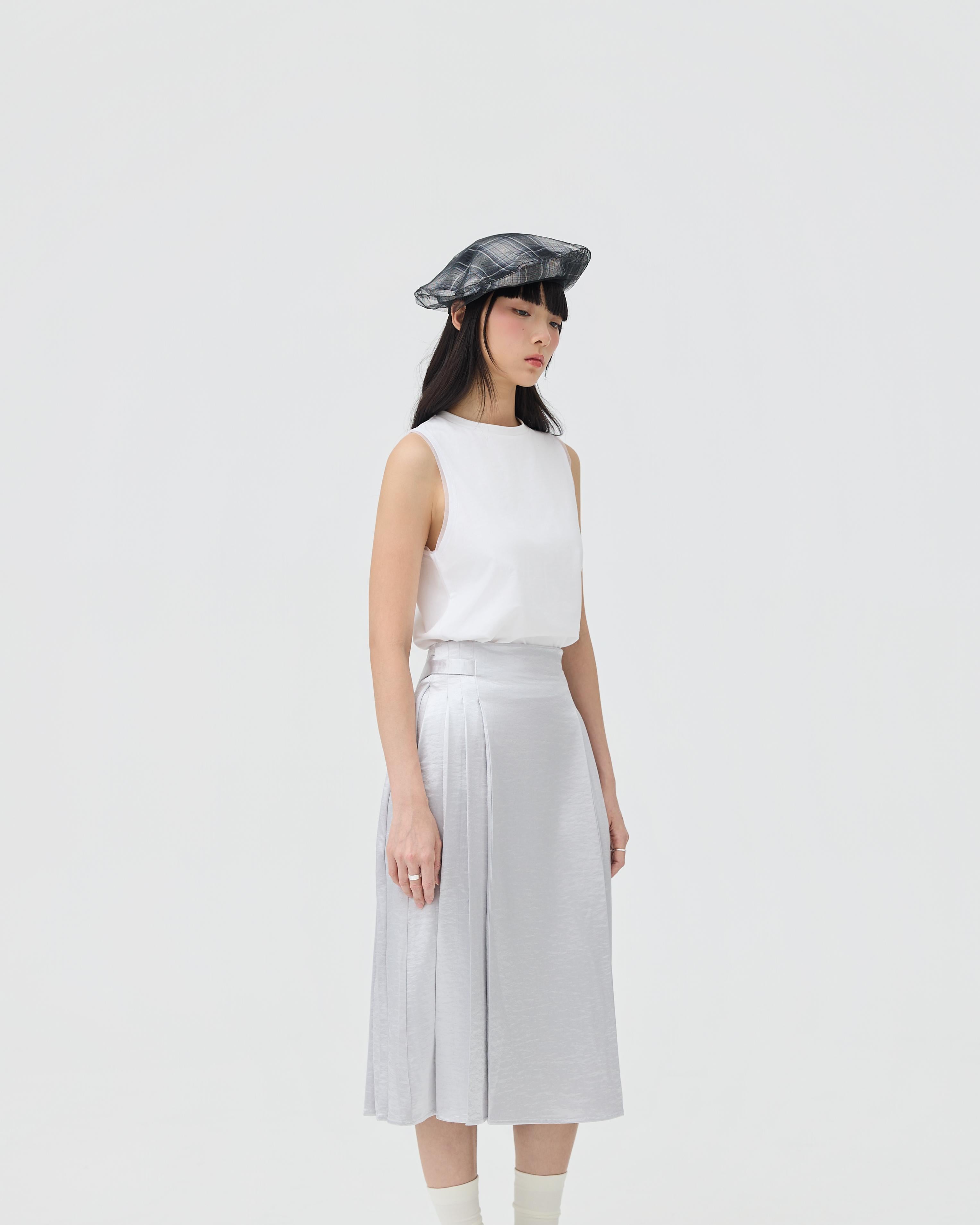 3EIGHTH | Ginrin Skirt In Silver Satin