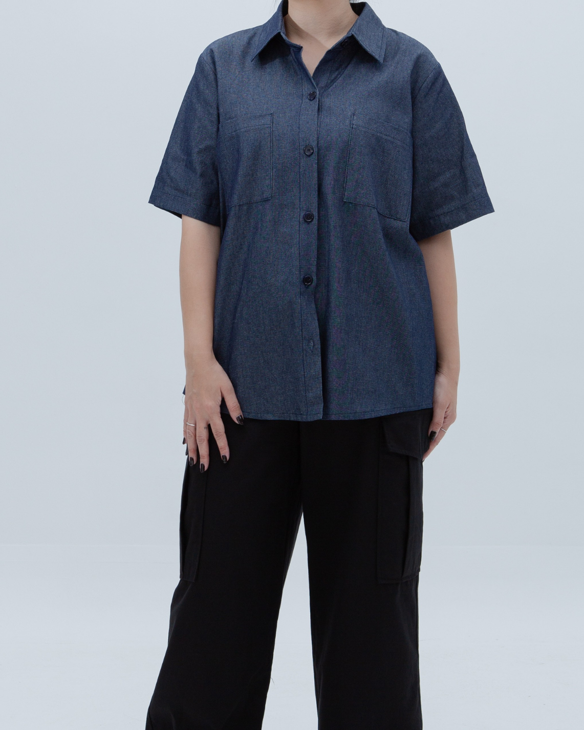 SAERO COLLECTIVE | Denim Short Sleeve Shirt | Blue