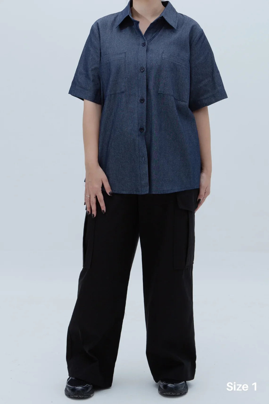 SAERO COLLECTIVE | Denim Short Sleeve Shirt | Blue