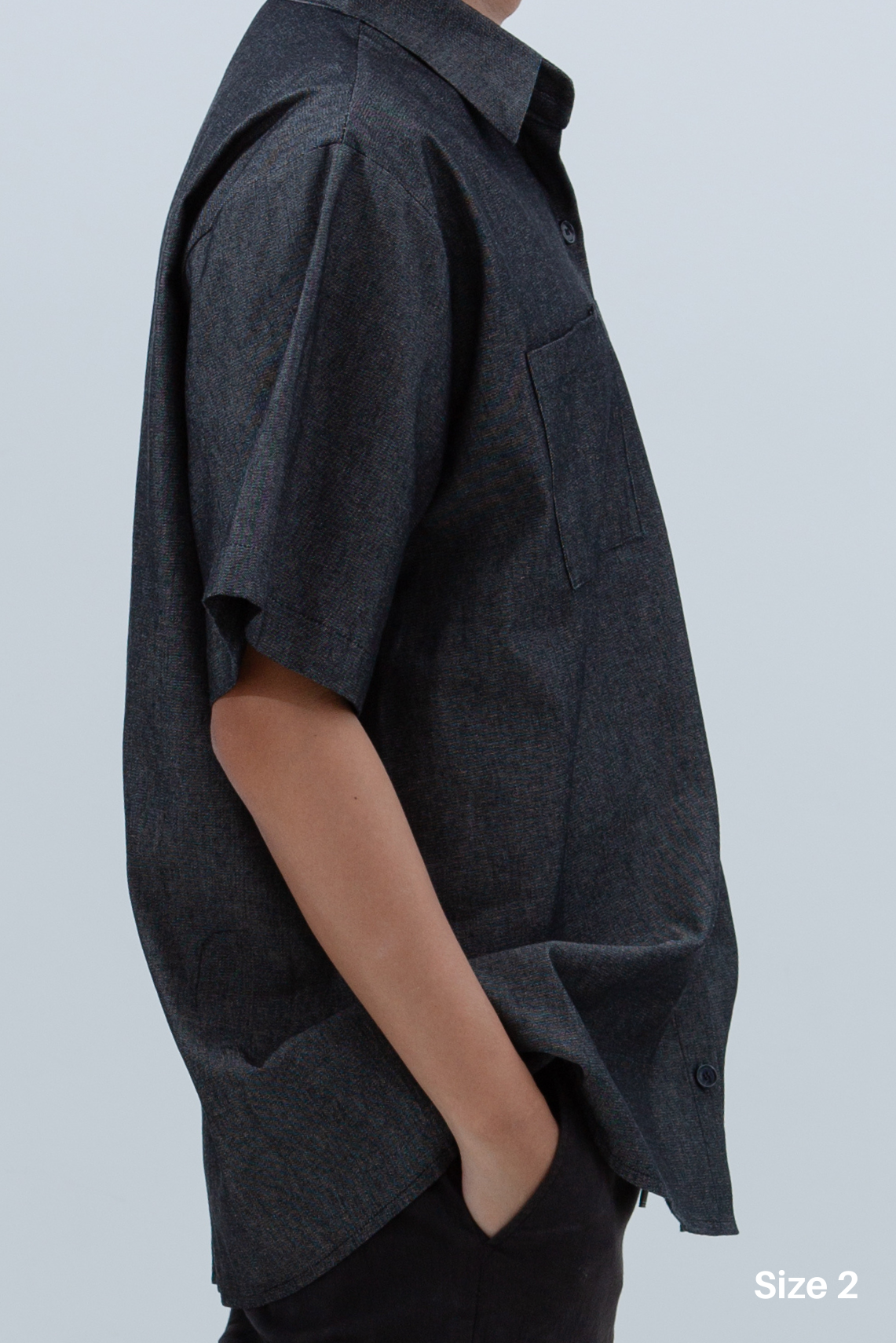 SAERO COLLECTIVE | Denim Short Sleeve Shirt | Black