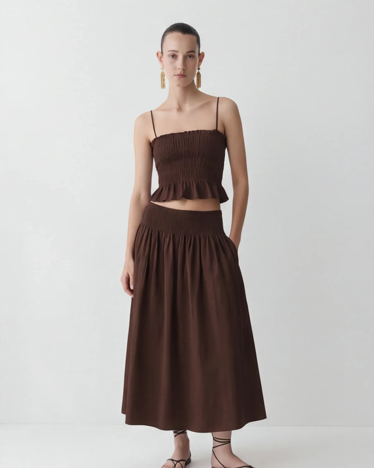 LAYERPLAN | Vera Gathered Midi Skirt
