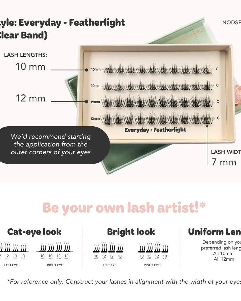 NODSPARK | Clear Band Everyday Featherlight Lazy Lashes