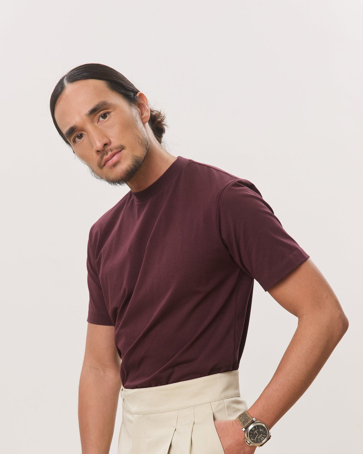 HOUSE OF ANON | Arlo Mock Neck Tee, Jersey