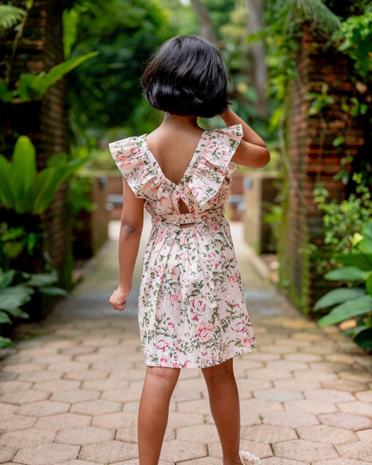 NIMBU | Anna Pink Girls Frilly Frock in Cotton