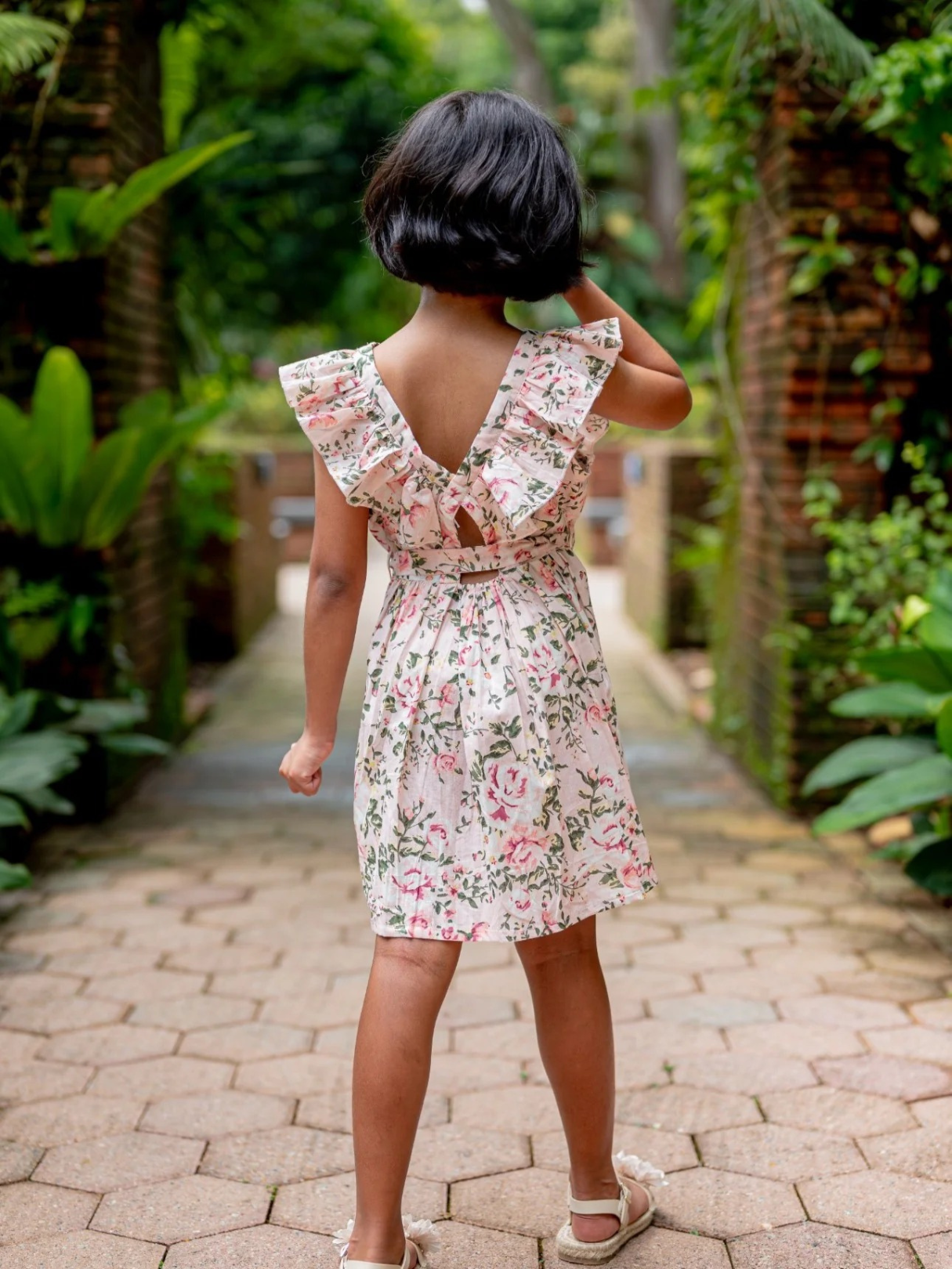 NIMBU | Anna Pink Girls Frilly Frock in Cotton
