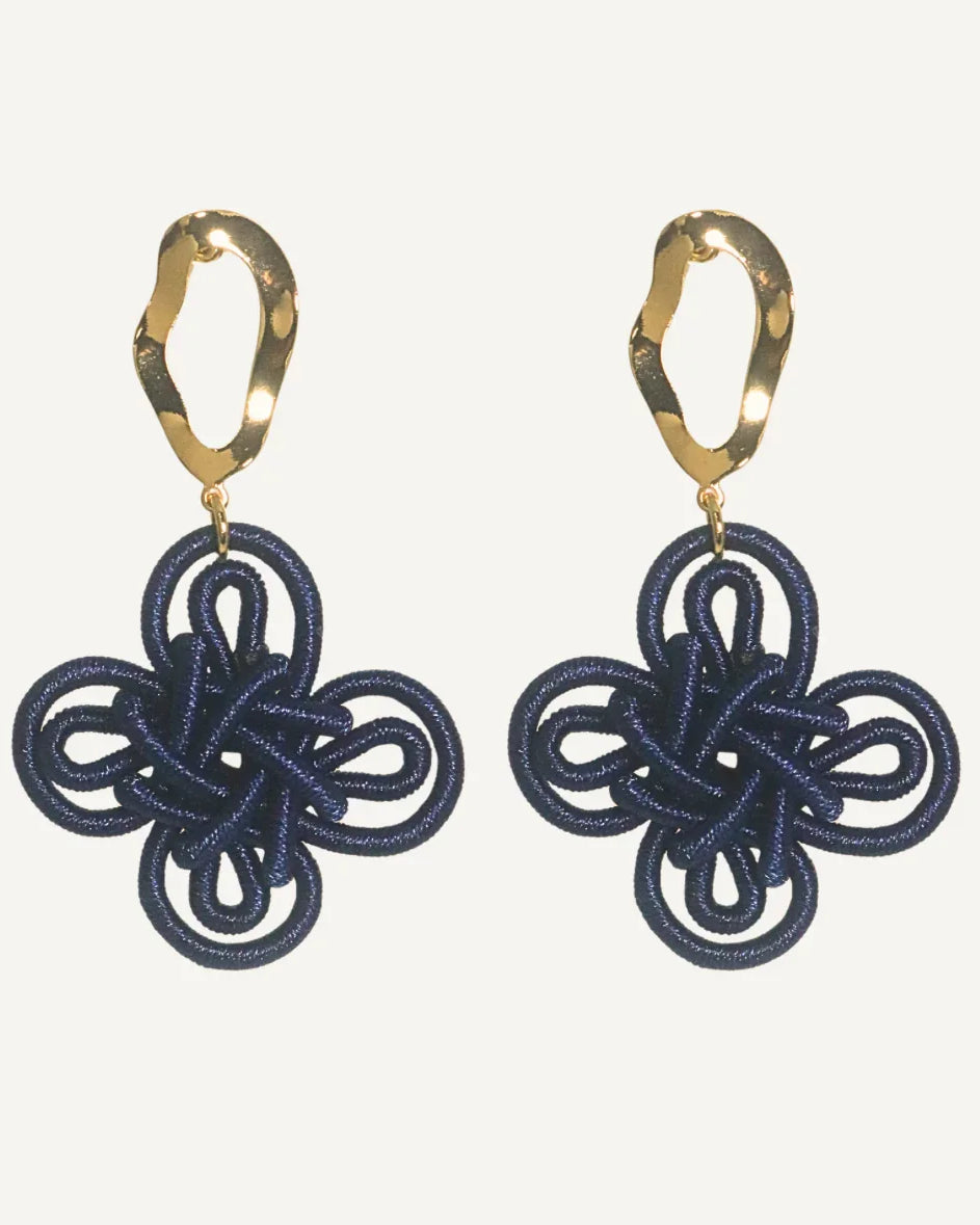 THE ANTECEDANT STORE | E - Statement Auspicious Knot Earrings S1 (Blue)