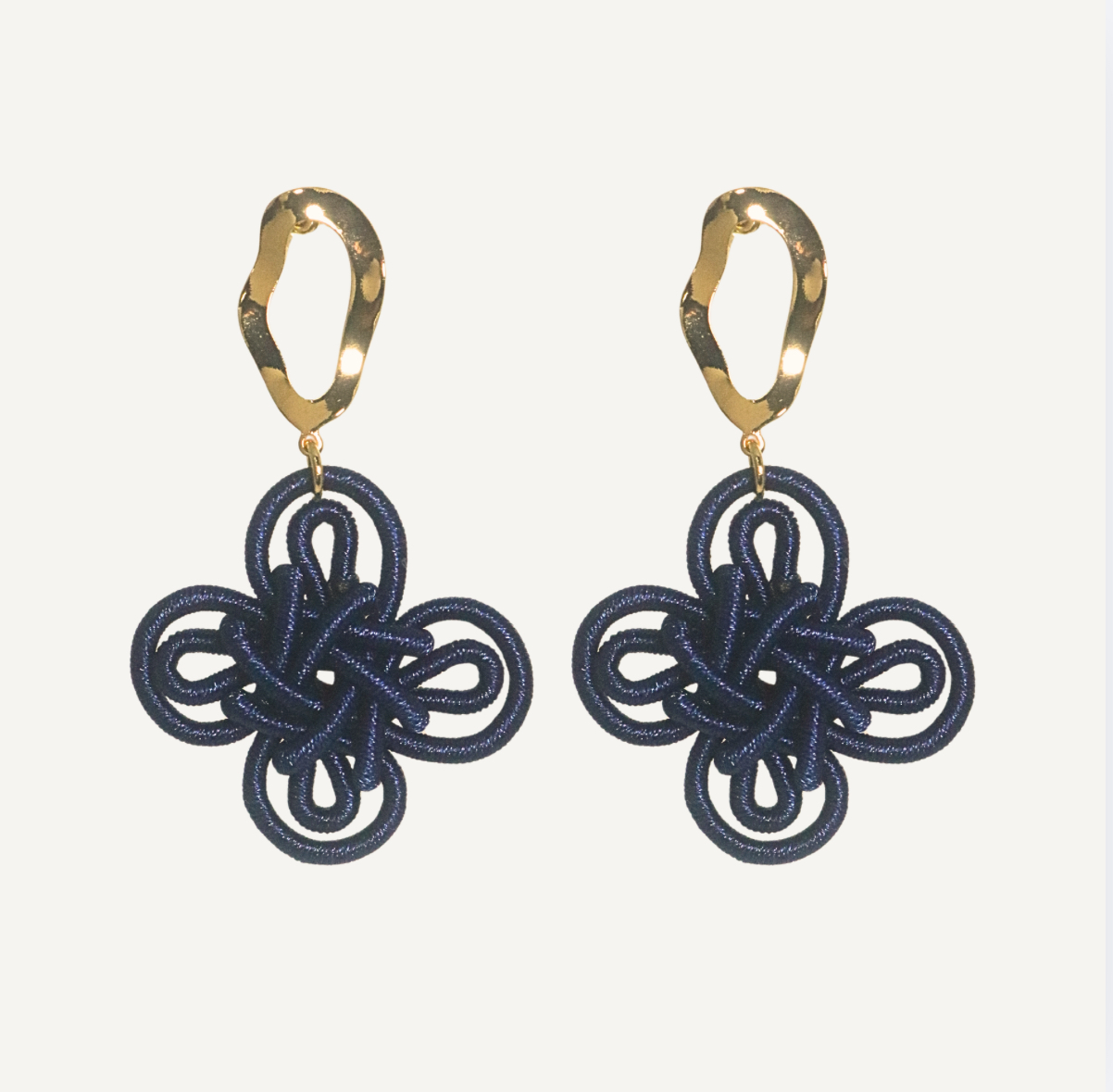 THE ANTECEDANT STORE | E - Statement Auspicious Knot Earrings S1 (Blue)
