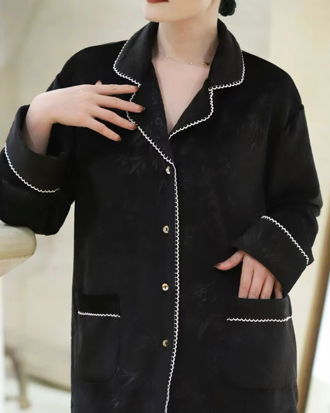 BELLS & BIRDS | Jardin Fleece Pants Set (Black)