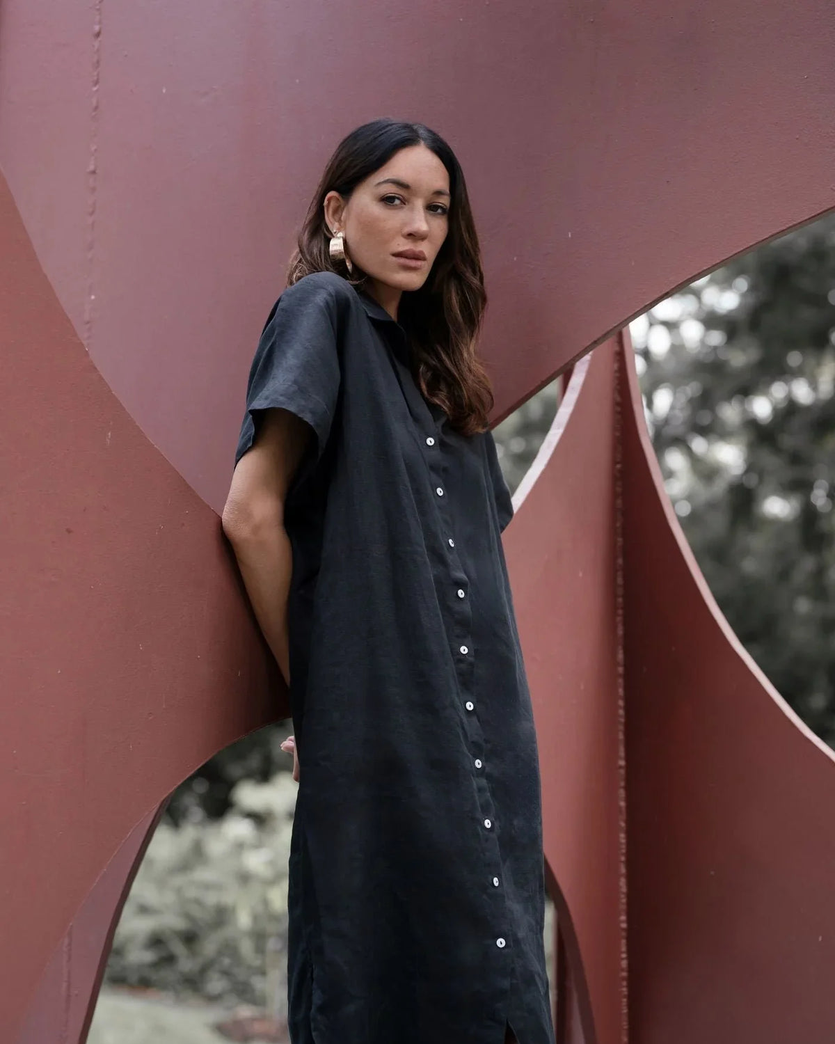 EDITION LIMITEE SINGAPORE | Shirt Dress Long | Black