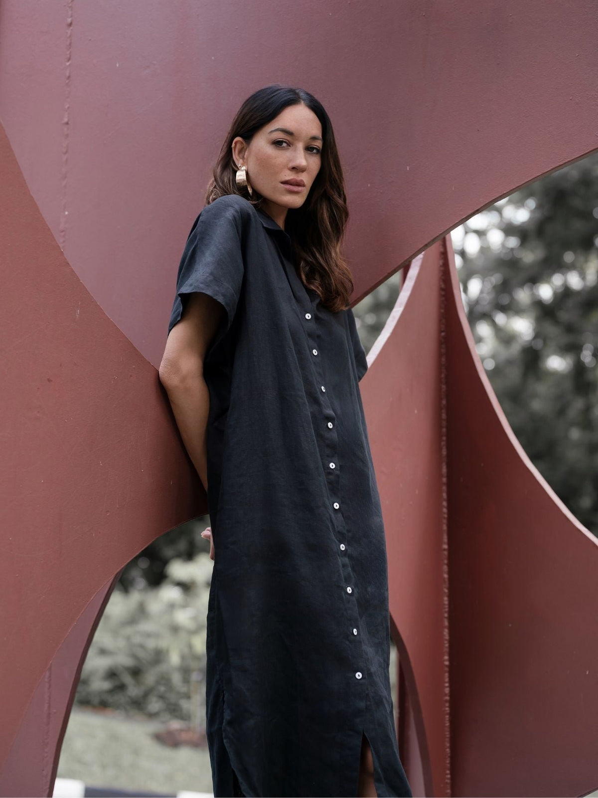 EDITION LIMITEE SINGAPORE | Shirt Dress Long | Black