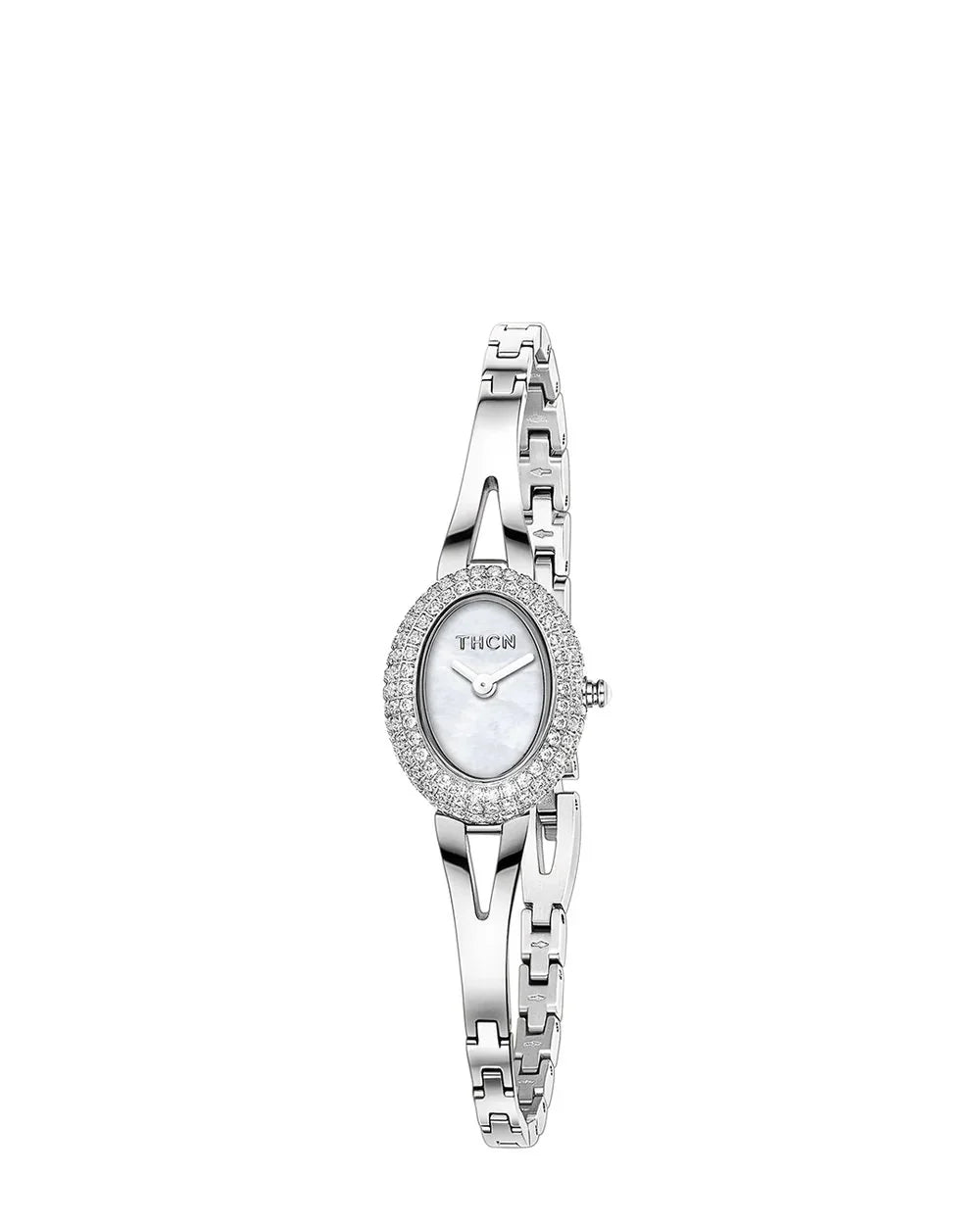 BLACK BY BLUE BRAVE | THCN Nยท I Mini Mother-of-Pearl Dial Silver Jewelry Watch